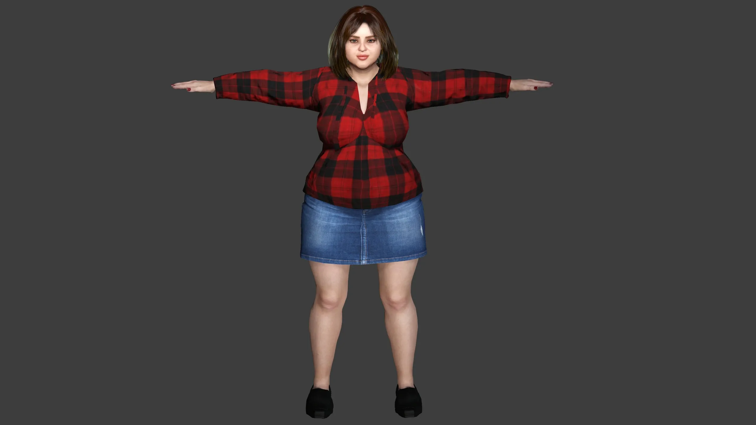 AAA 3D REALISTIC FAT GIRL CHARACTER - CASUAL OUTFIT