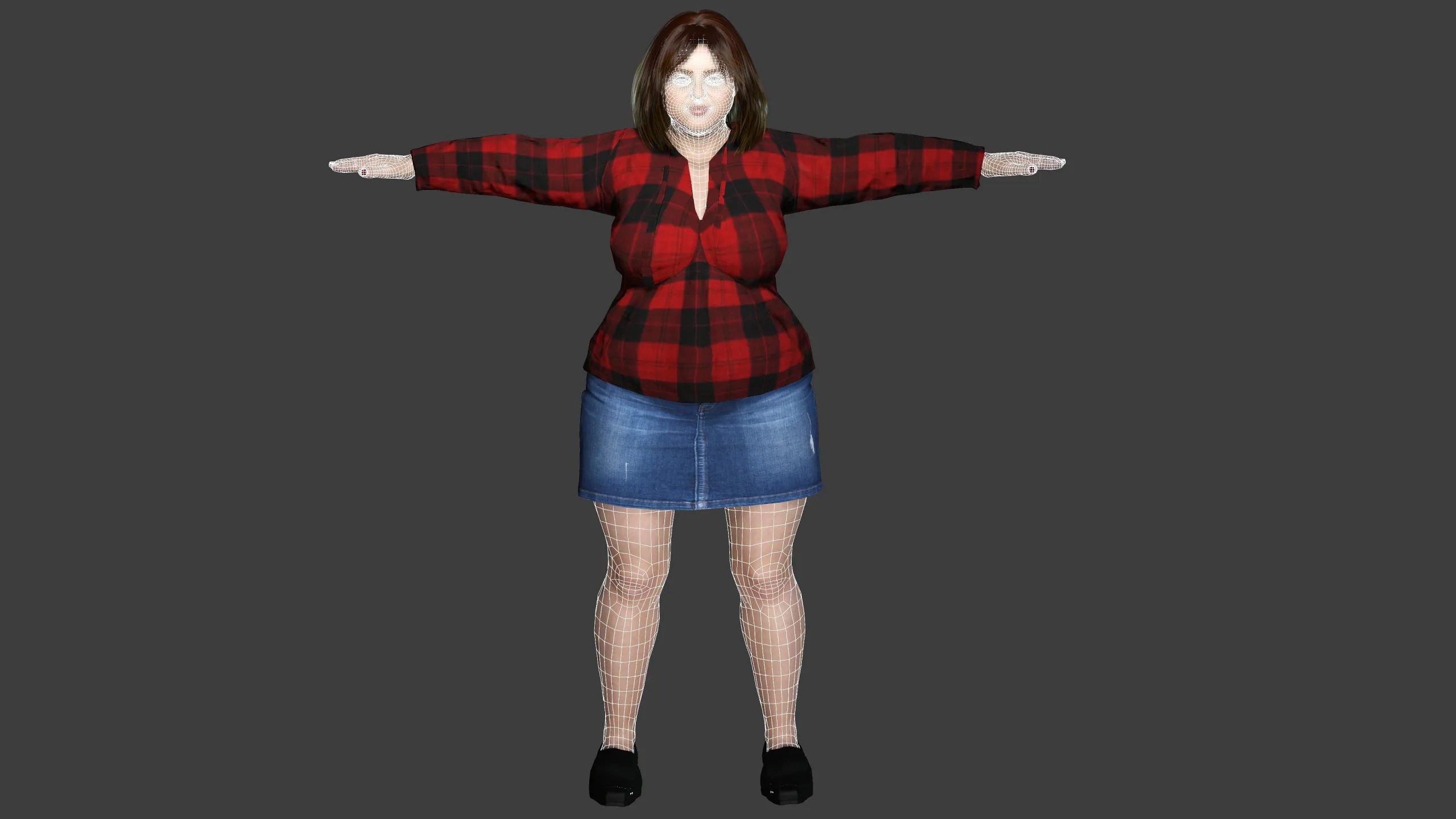 AAA 3D REALISTIC FAT GIRL CHARACTER - CASUAL OUTFIT