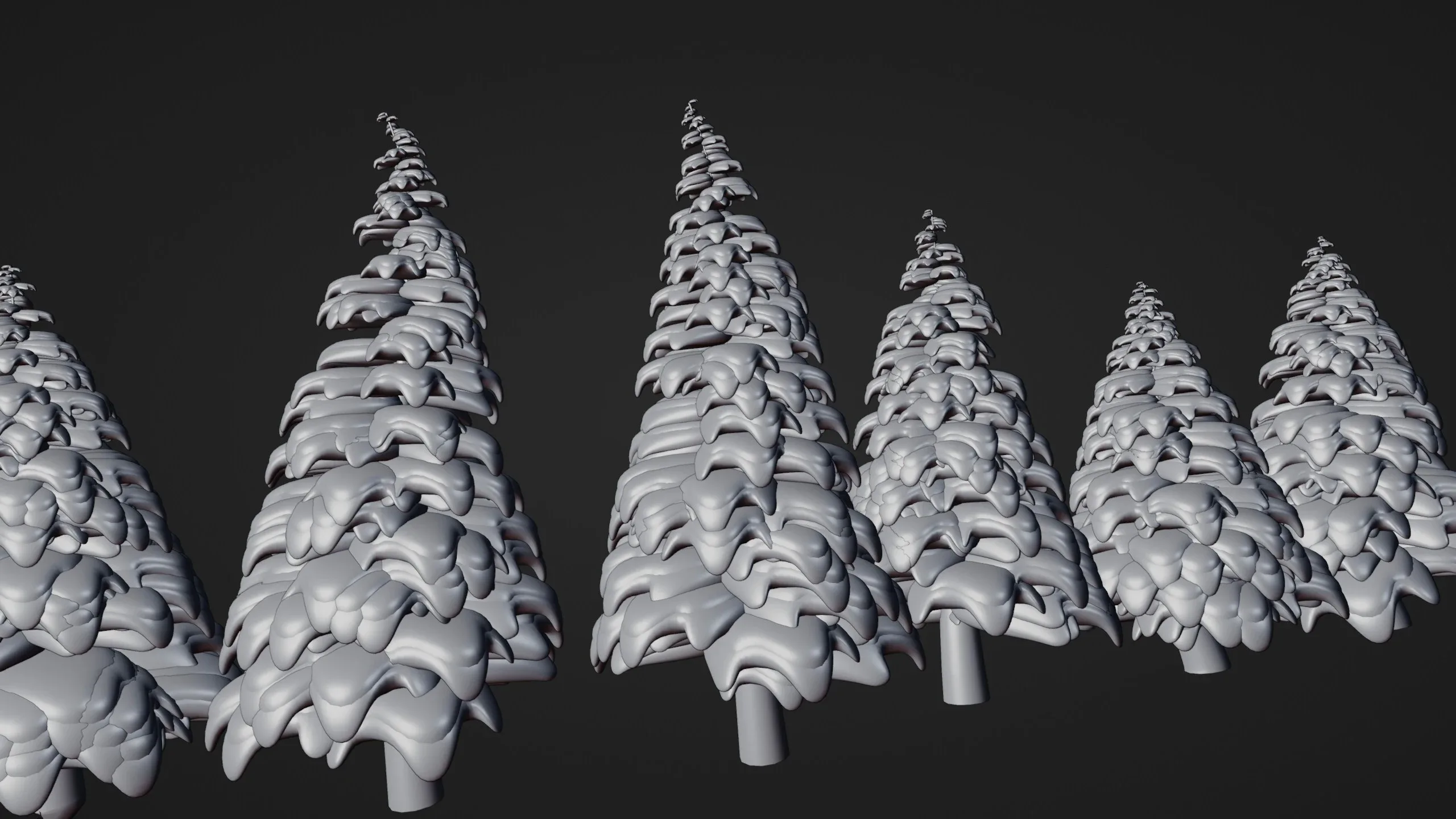 Stylized Trees With Snow - Geometry Nodes