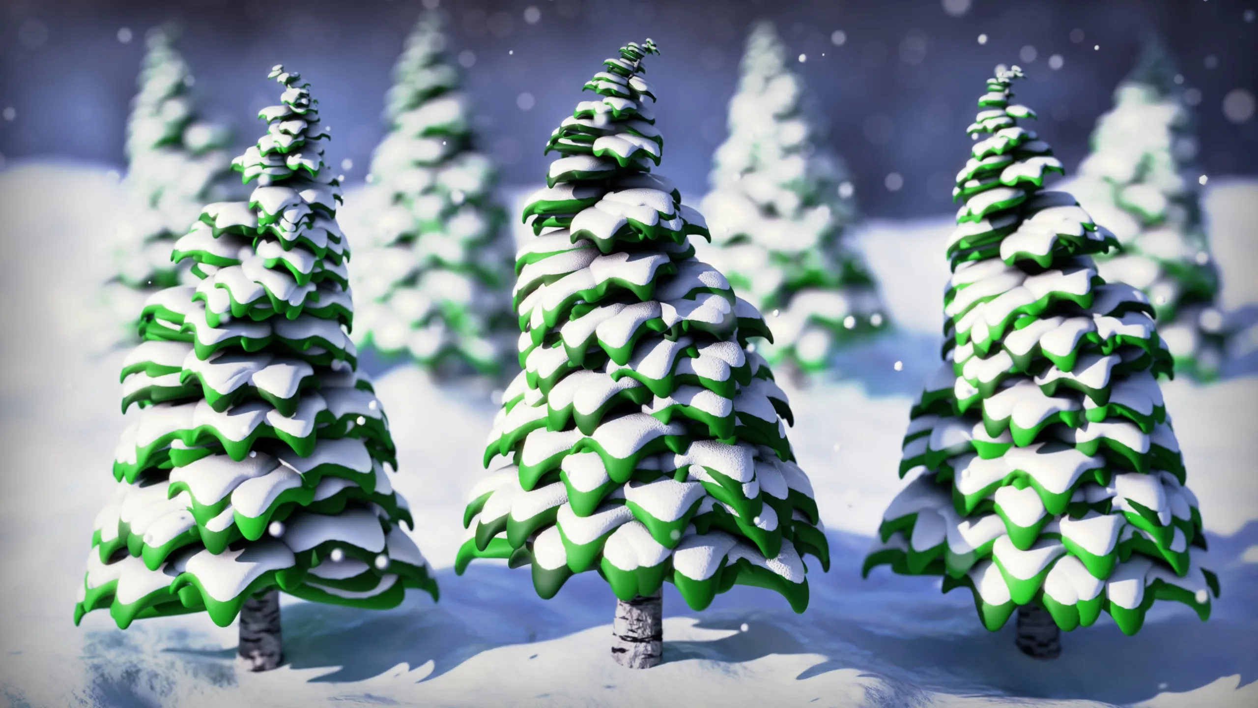 Stylized Trees With Snow - Geometry Nodes