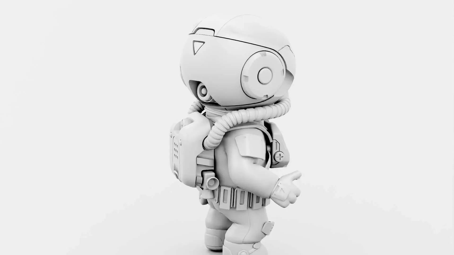 Toon Astronaut K-3000 Auto-Rig Pro Rigged For Mixamo, Unreal Engine Unity