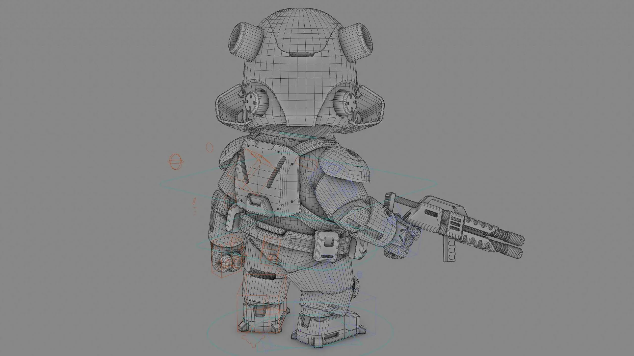 Toon Cyber Soldier X-500 Auto-Rig Pro Rigged For Mixamo, Unreal Engine Unity