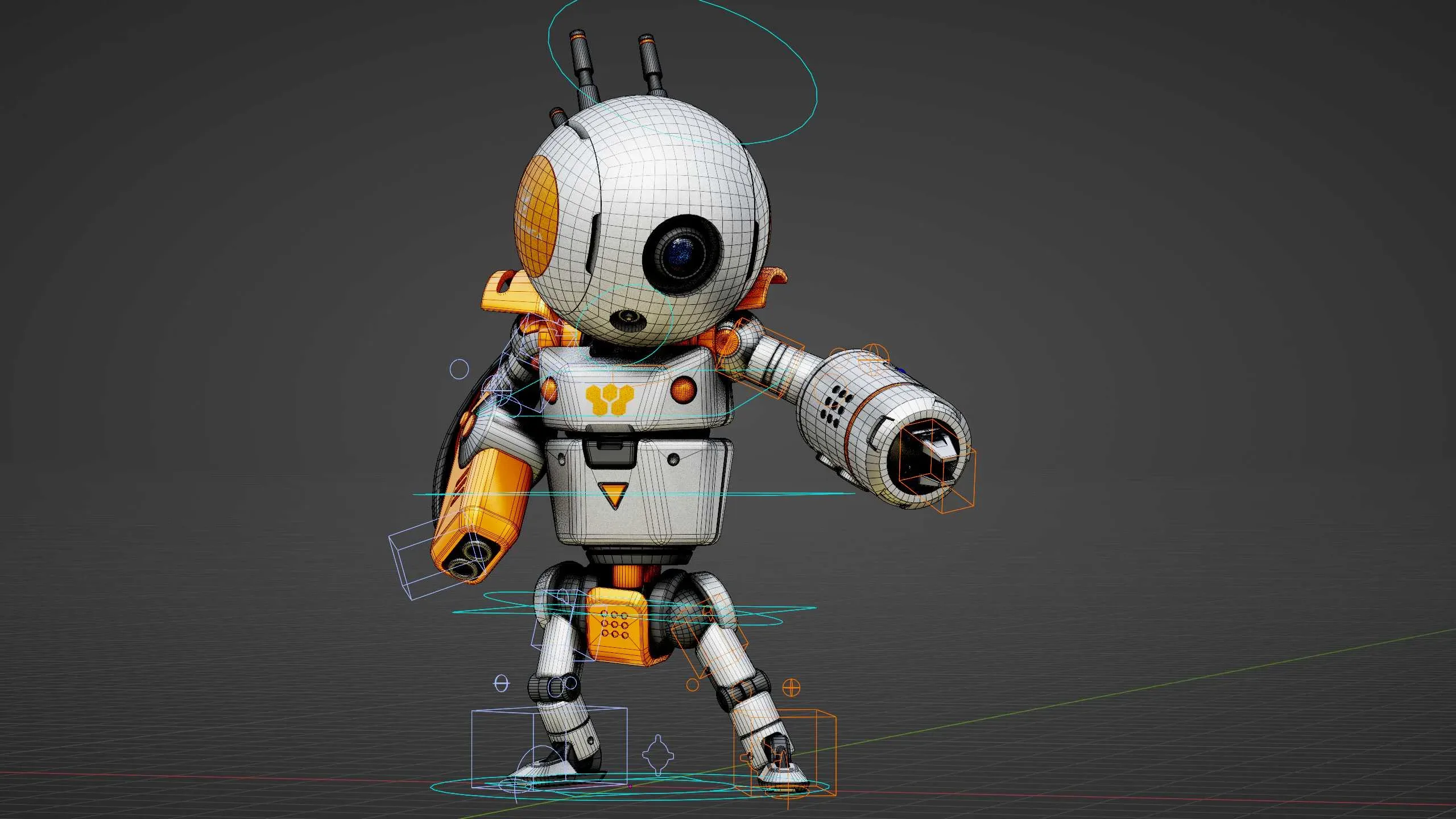 Industrial Bot Evon Auto-Rig Pro Rigged For Mixamo, Unreal Engine Unity