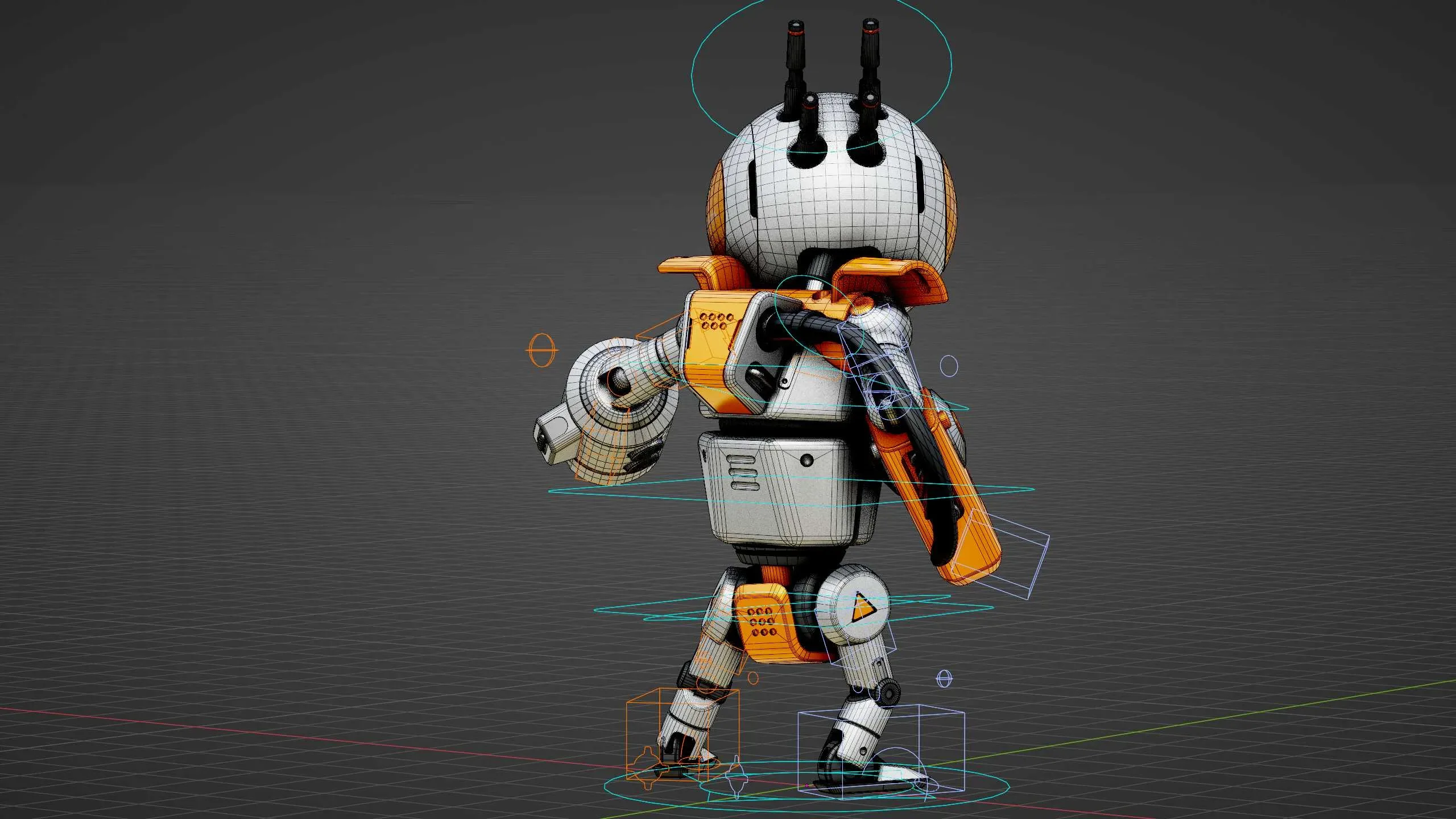 Industrial Bot Evon Auto-Rig Pro Rigged For Mixamo, Unreal Engine Unity