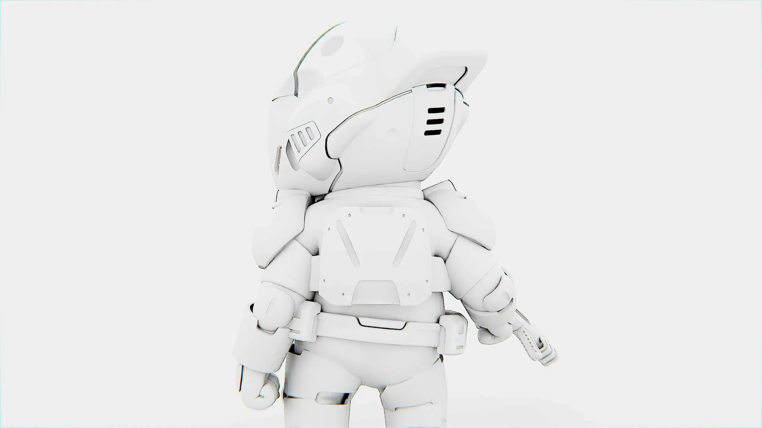 Toon Mecha Soldier Auto-Rig Pro Rigged For Mixamo, Unreal Engine Unity