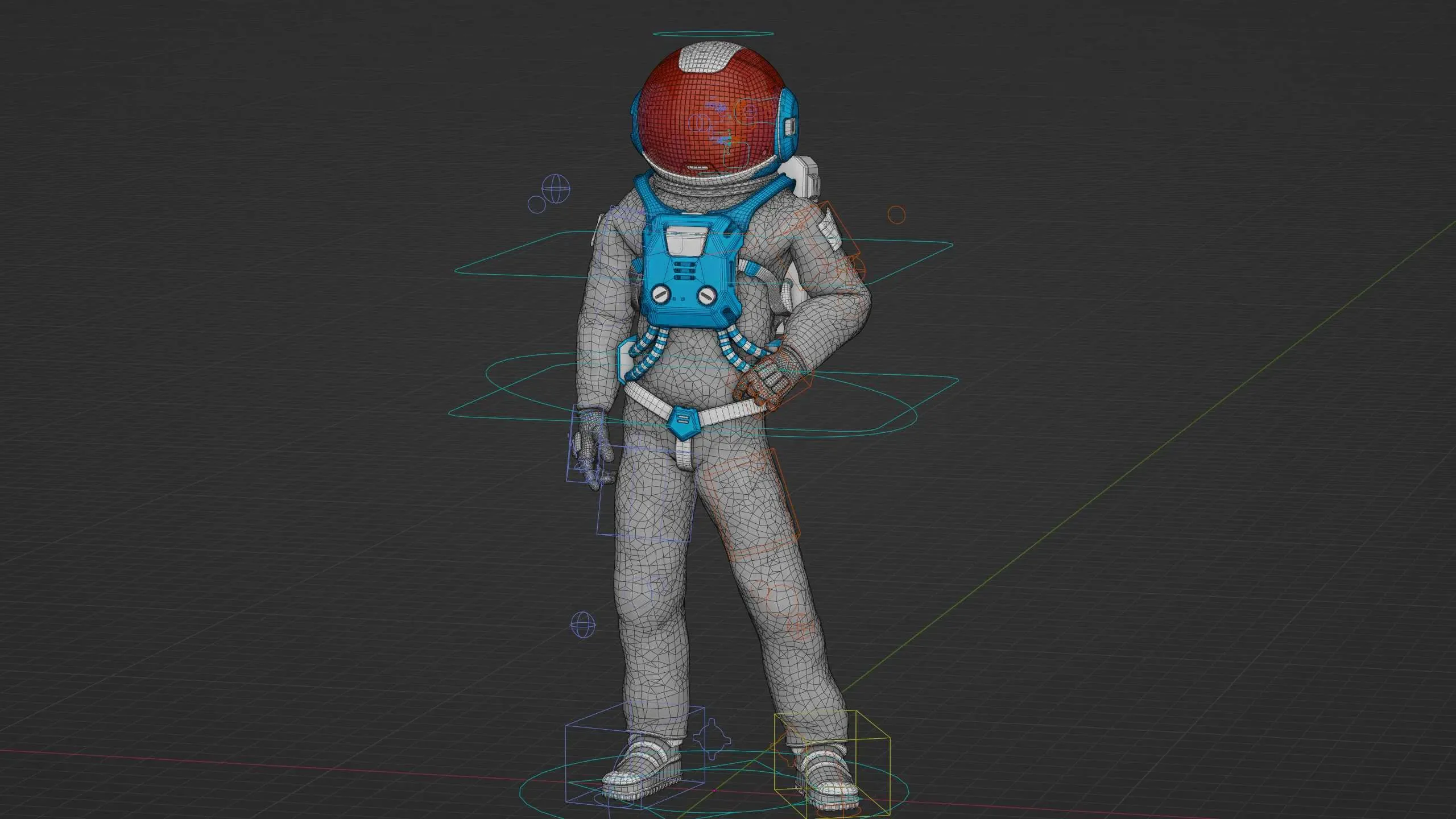 Mars Colony Astronaut-C Auto-Rig Pro Rigged For Mixamo, Unreal Engine, Unity