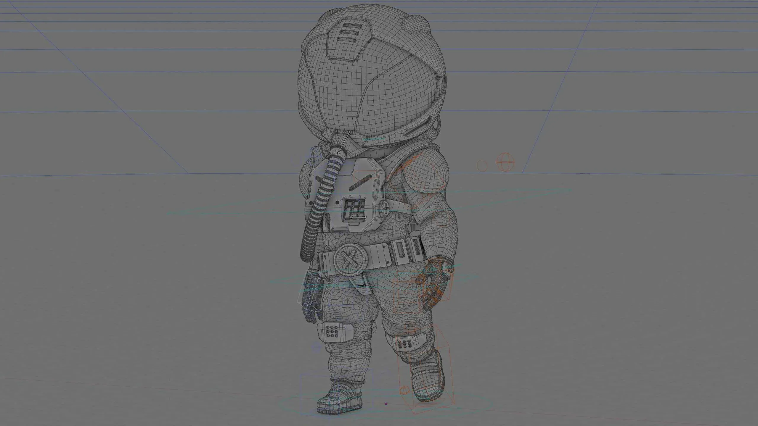 Toon Astronaut F-C Auto-Rig Pro Rigged For Mixamo, Unreal Engine Unity