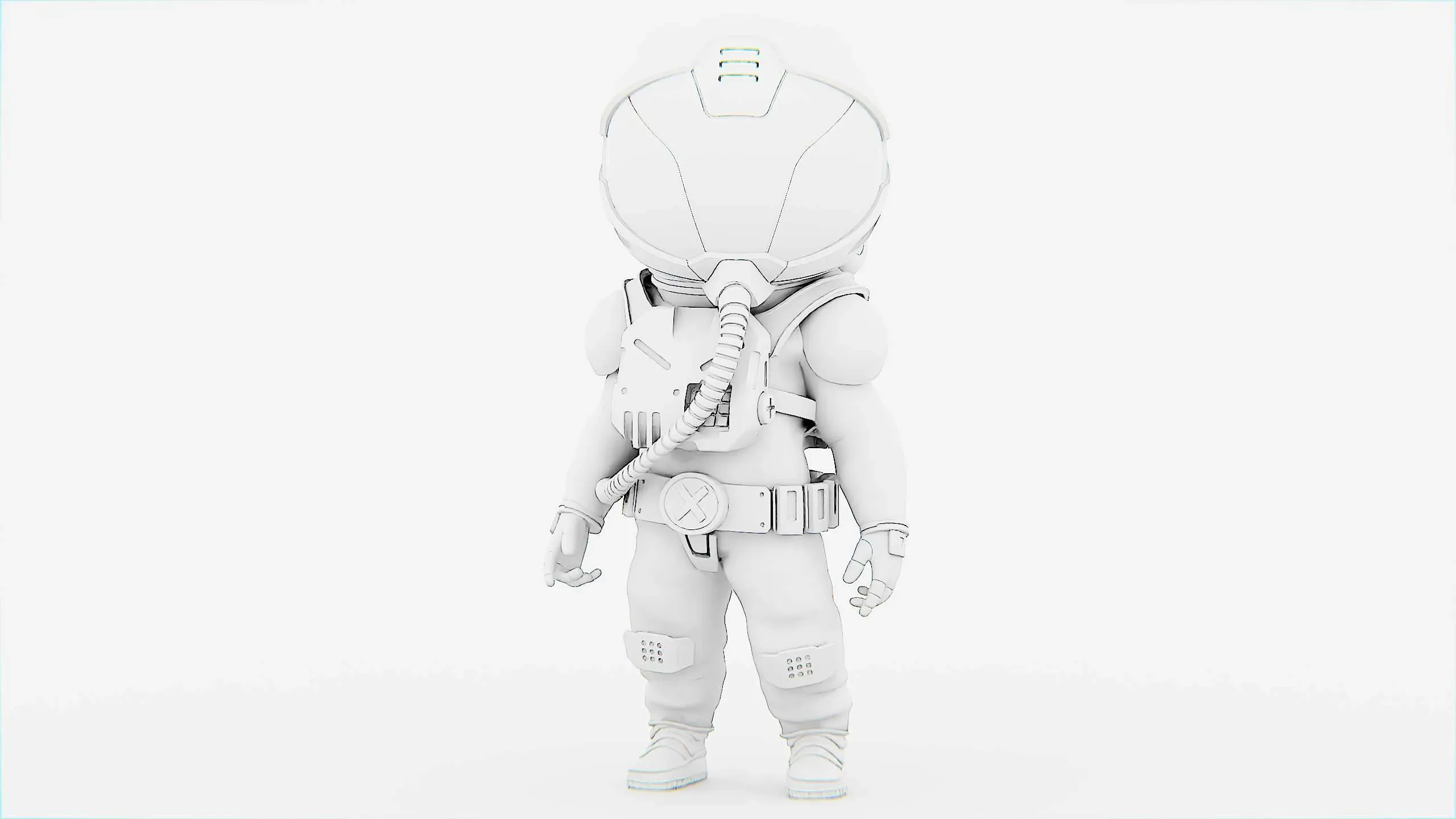 Toon Astronaut F-C Auto-Rig Pro Rigged For Mixamo, Unreal Engine Unity