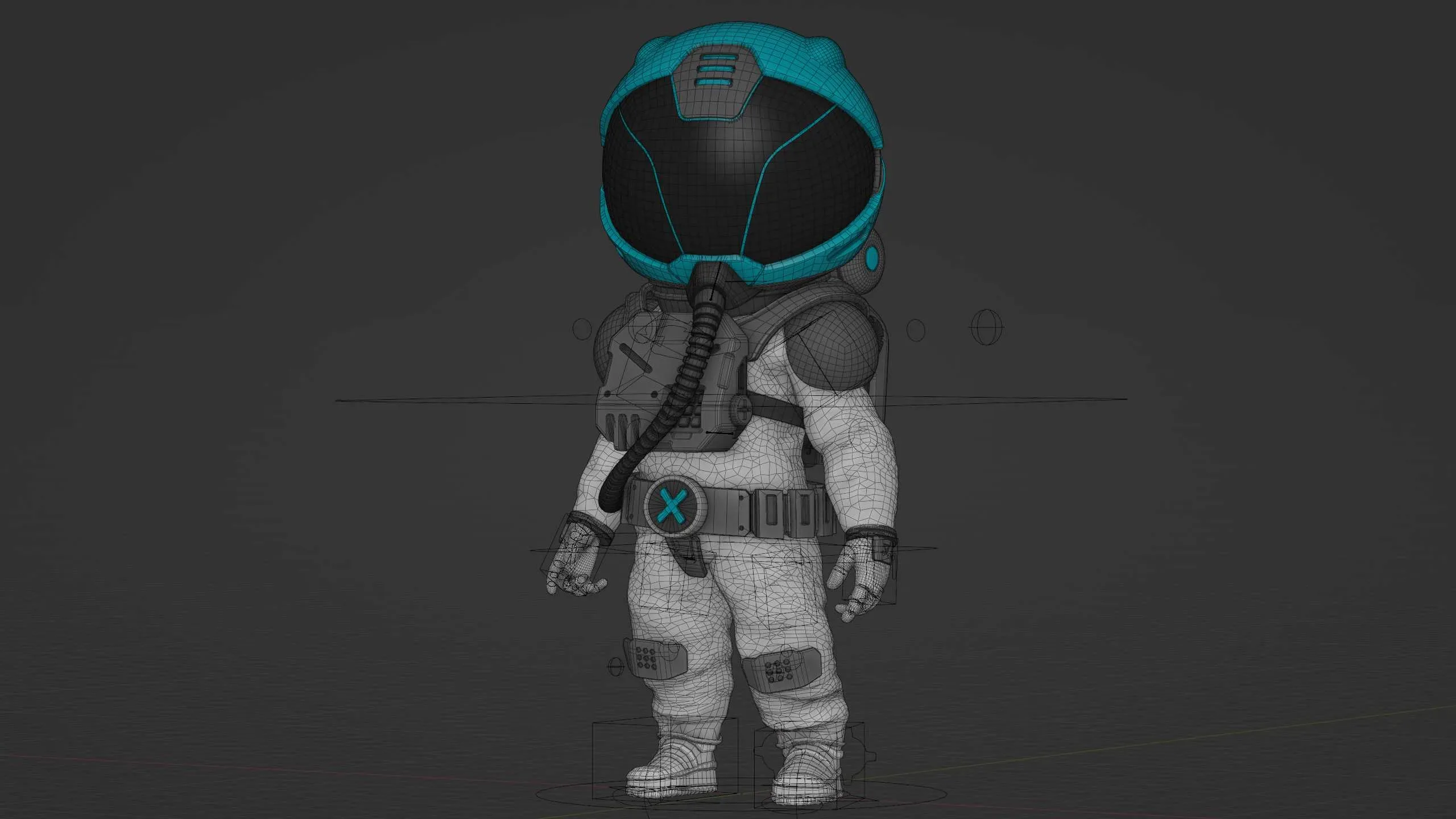 Toon Astronaut F-C Auto-Rig Pro Rigged For Mixamo, Unreal Engine Unity