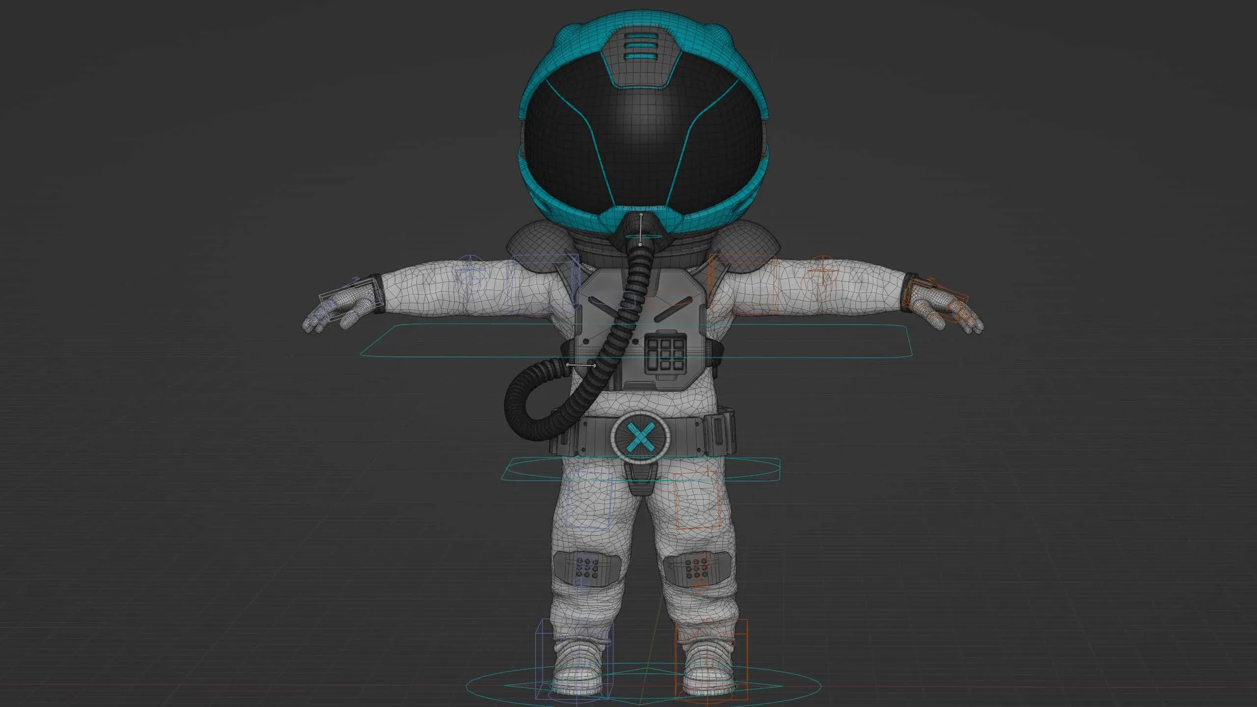 Toon Astronaut F-C Auto-Rig Pro Rigged For Mixamo, Unreal Engine Unity