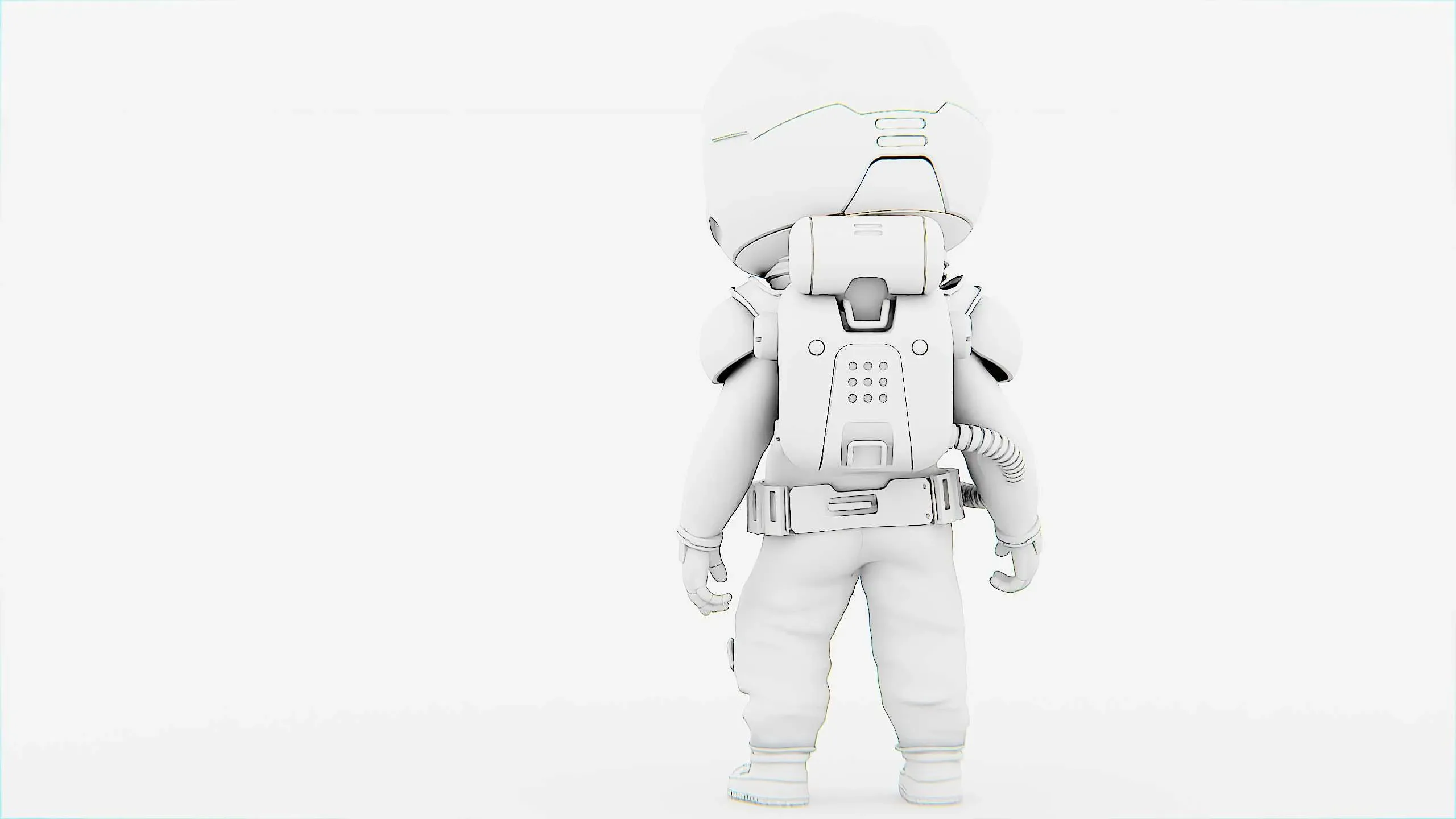 Toon Astronaut F-C Auto-Rig Pro Rigged For Mixamo, Unreal Engine Unity