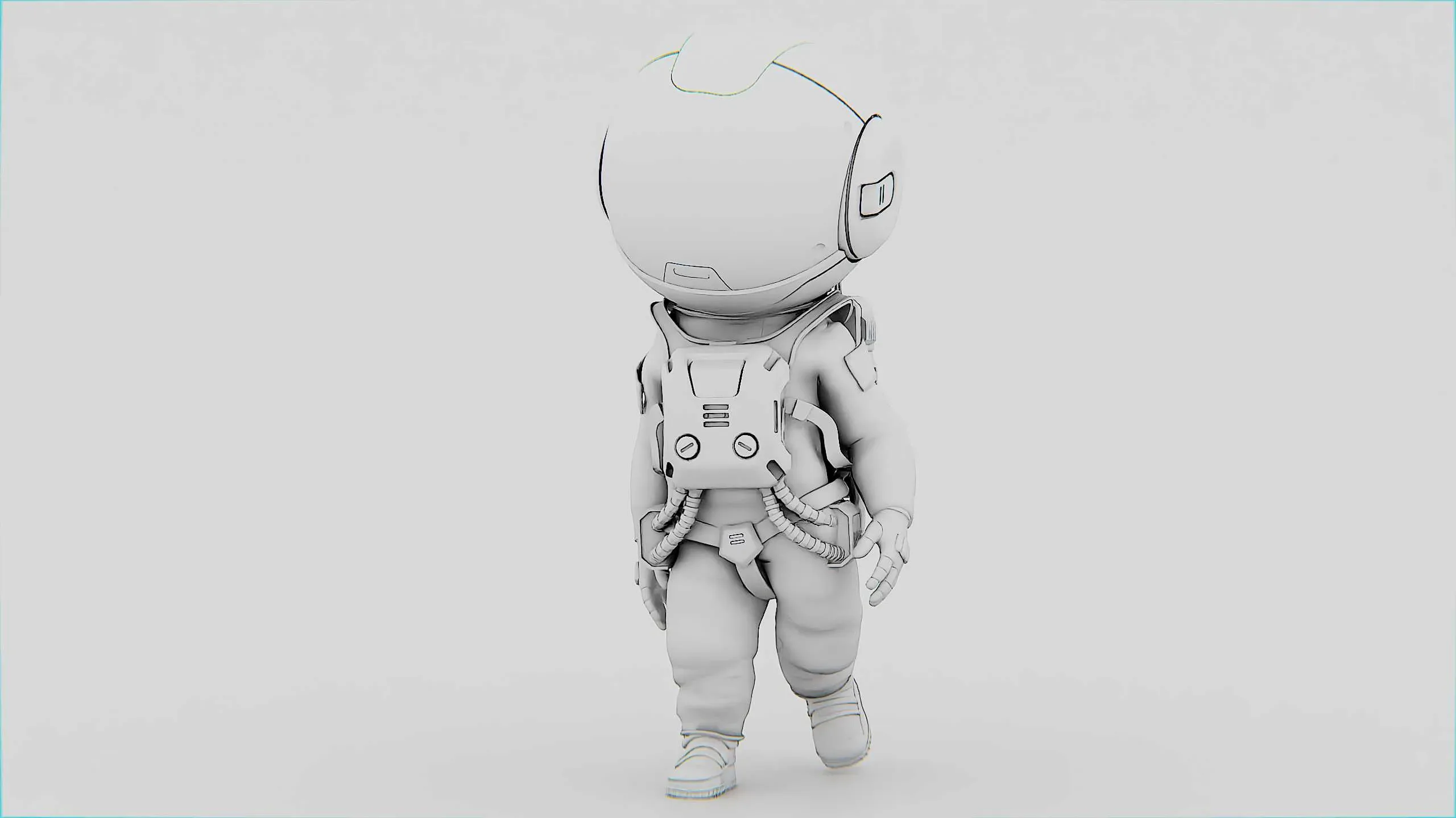 Toon Astronaut Jeremy Auto-Rig Pro Rigged For Mixamo, Unreal Engine Unity