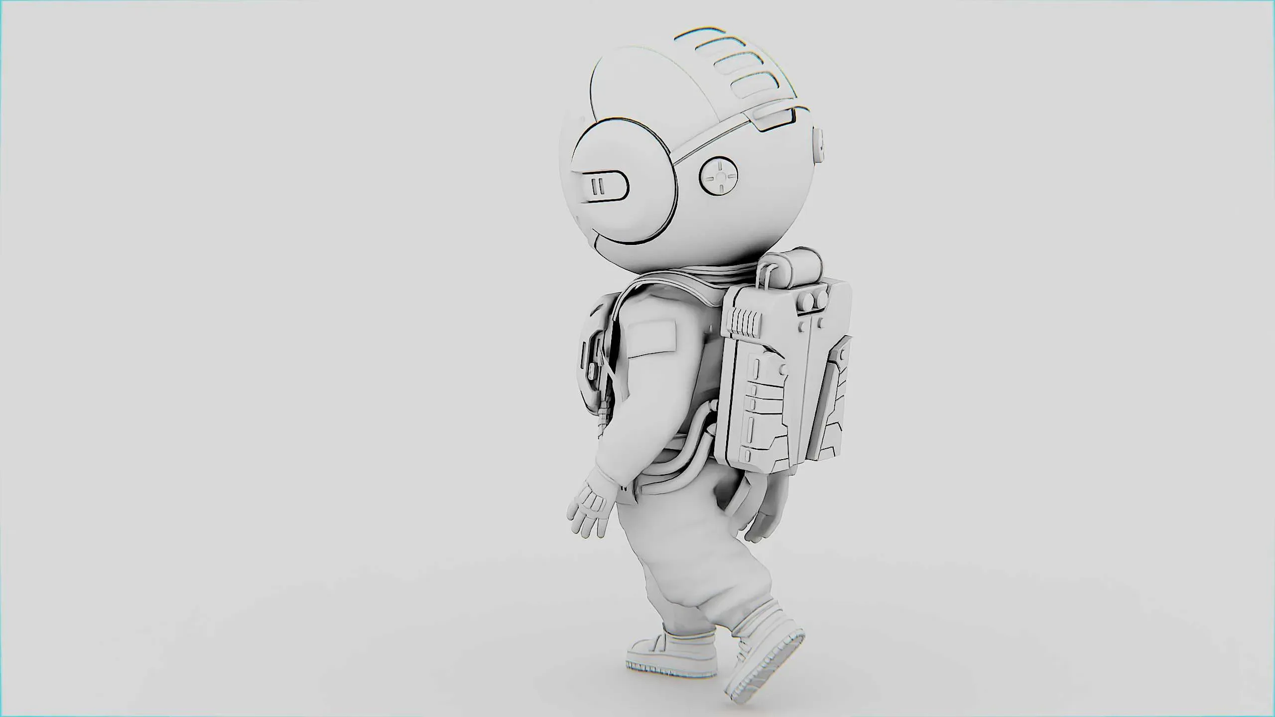 Toon Astronaut Jeremy Auto-Rig Pro Rigged For Mixamo, Unreal Engine Unity