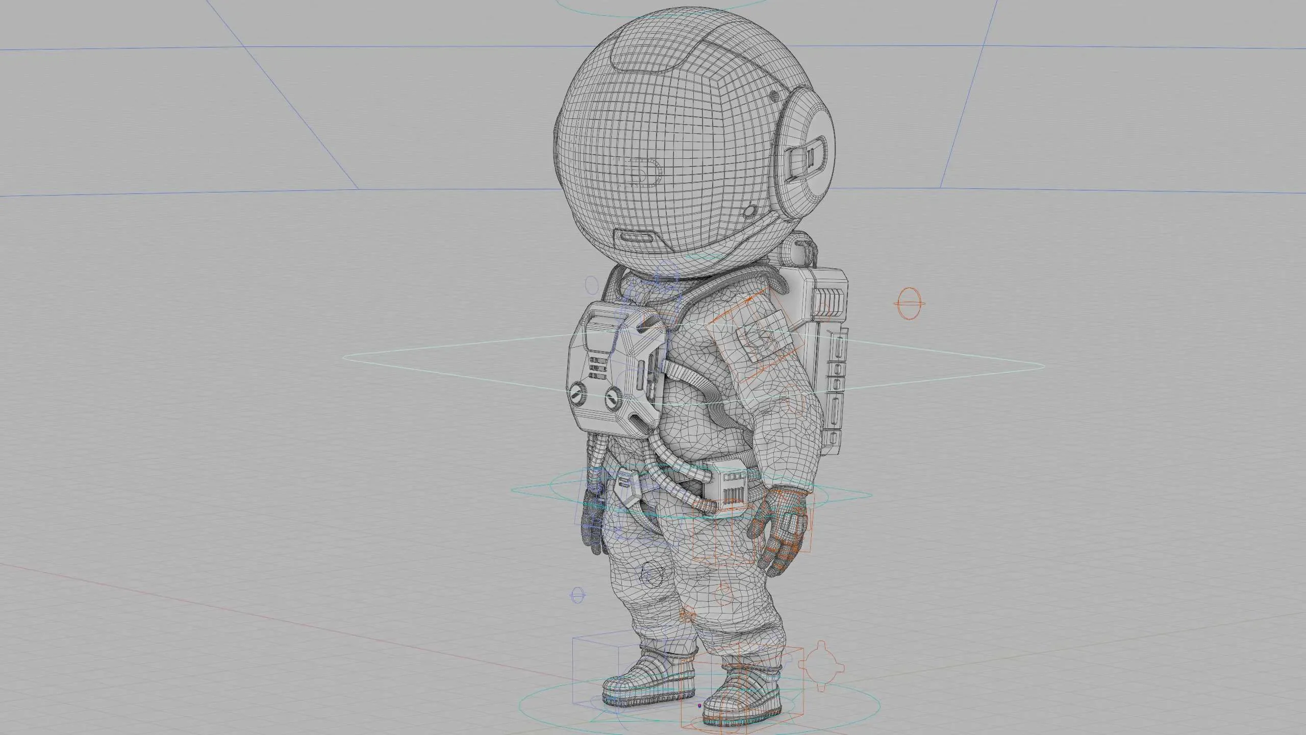 Toon Astronaut Jeremy Auto-Rig Pro Rigged For Mixamo, Unreal Engine Unity