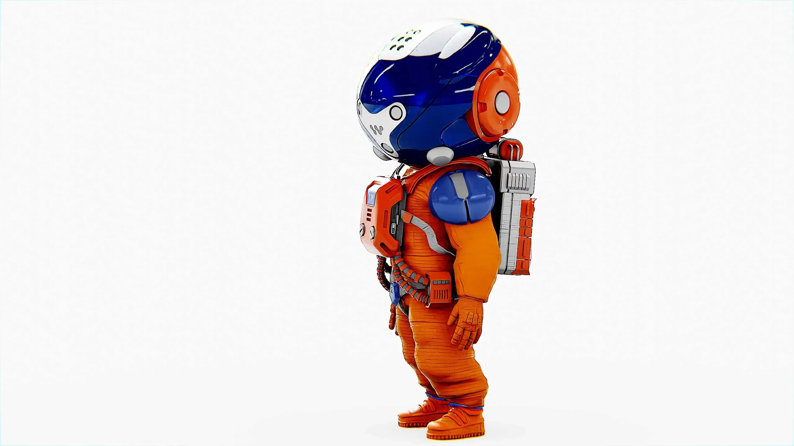 Toon Astronaut B-K Auto-Rig Pro Rigged For Mixamo, Unreal Engine Unity