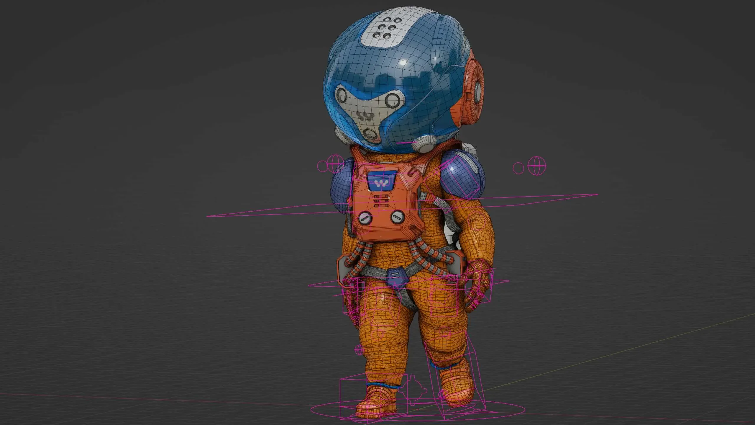 Toon Astronaut B-K Auto-Rig Pro Rigged For Mixamo, Unreal Engine Unity