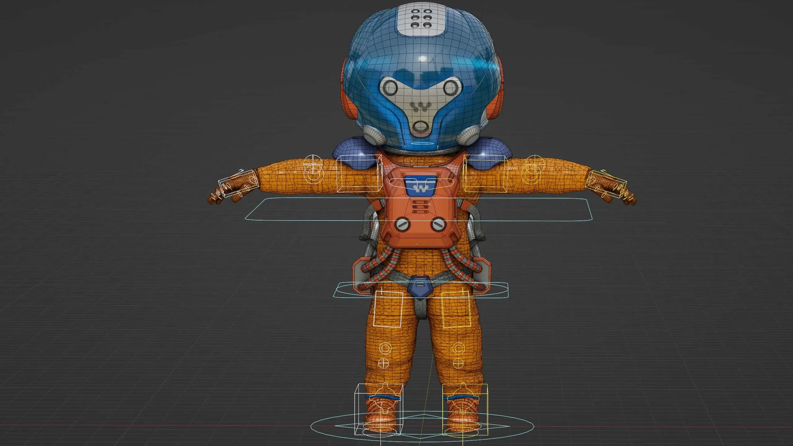 Toon Astronaut B-K Auto-Rig Pro Rigged For Mixamo, Unreal Engine Unity