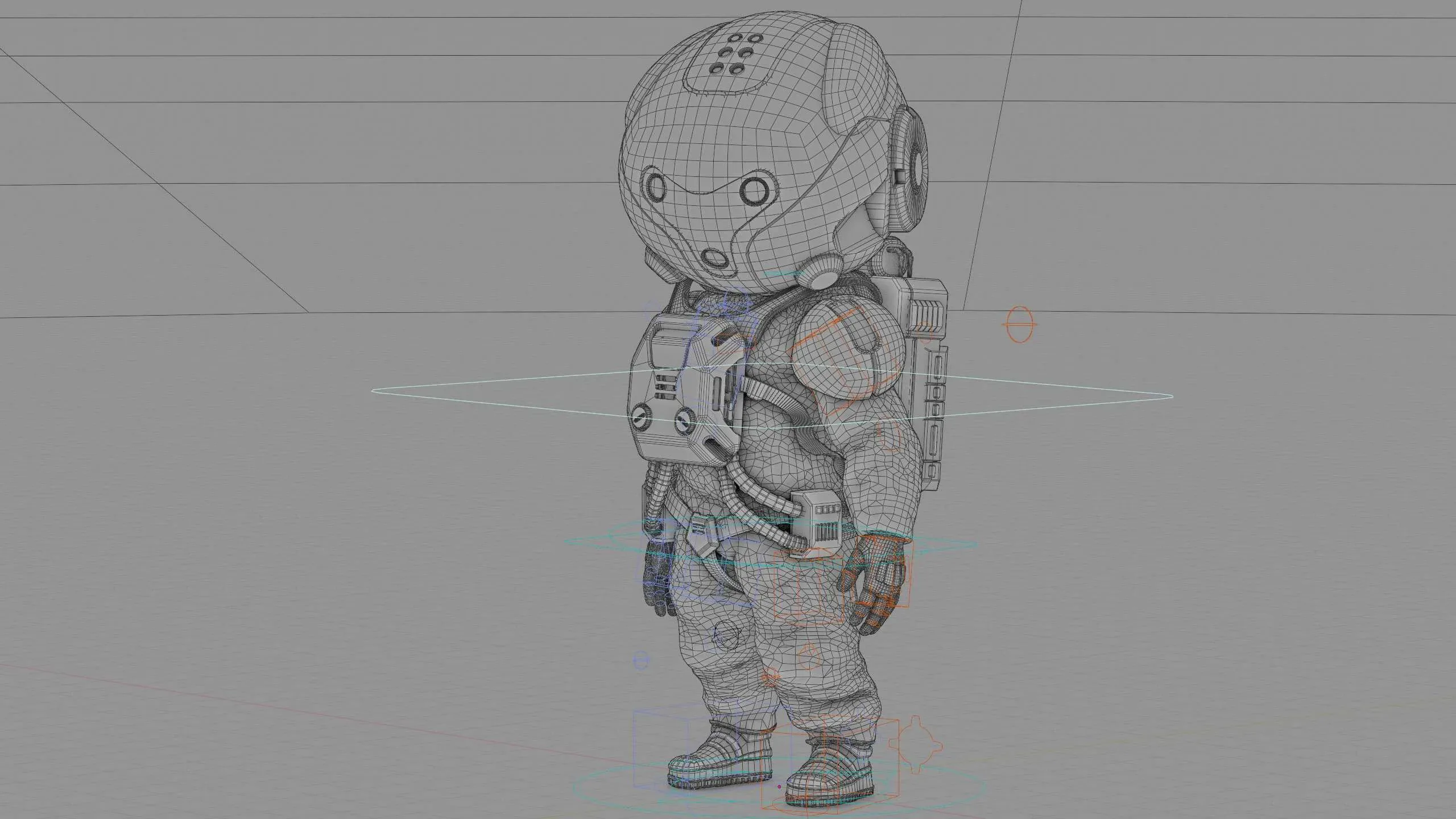 Toon Astronaut B-K Auto-Rig Pro Rigged For Mixamo, Unreal Engine Unity