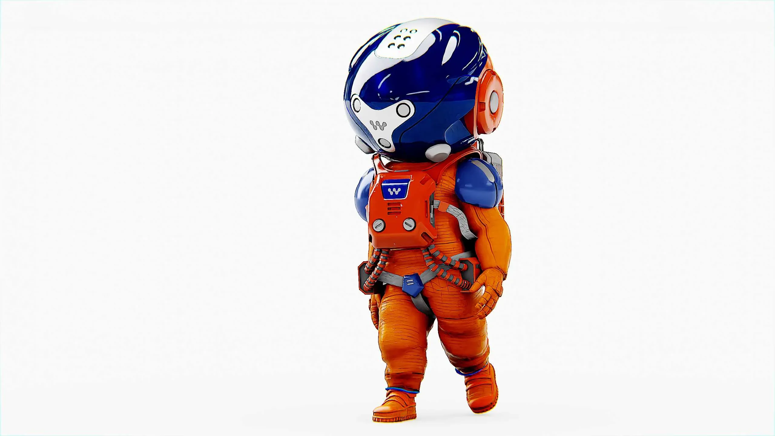 Toon Astronaut B-K Auto-Rig Pro Rigged For Mixamo, Unreal Engine Unity