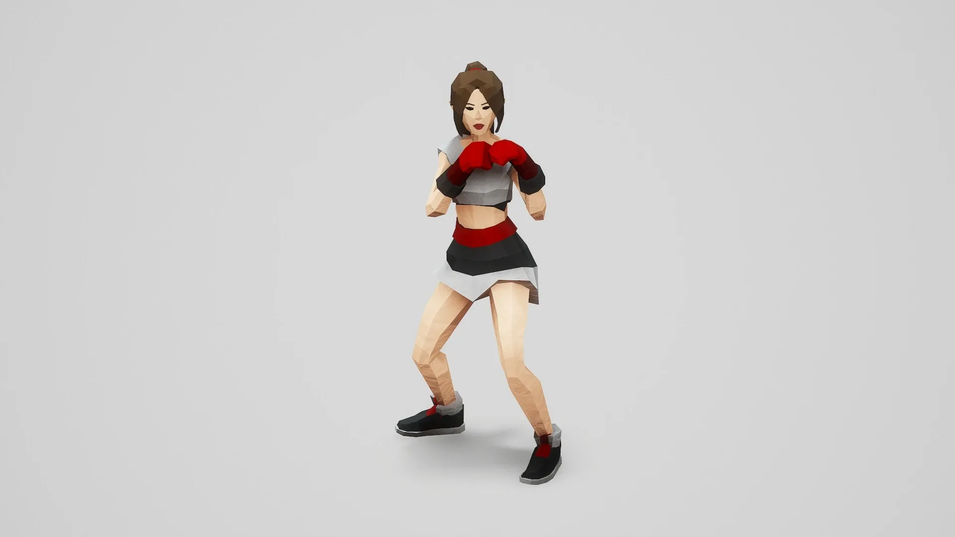 BOXER GIRL - GAME READY LOW POLY STYLE CHARACTER