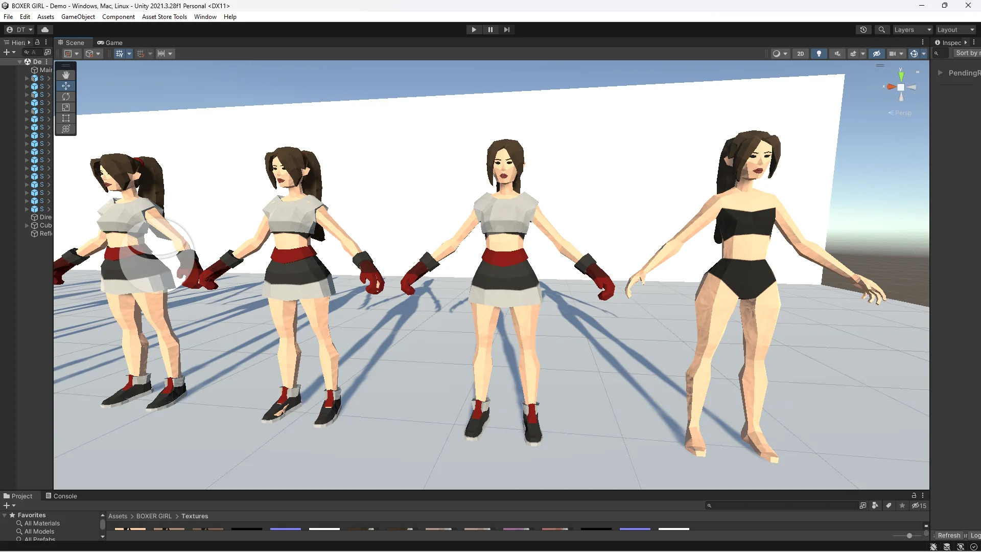 BOXER GIRL - GAME READY LOW POLY STYLE CHARACTER