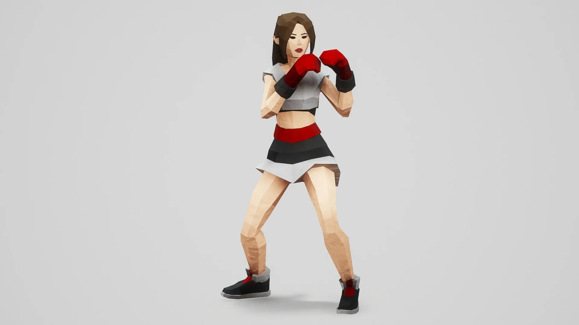 BOXER GIRL - GAME READY LOW POLY STYLE CHARACTER