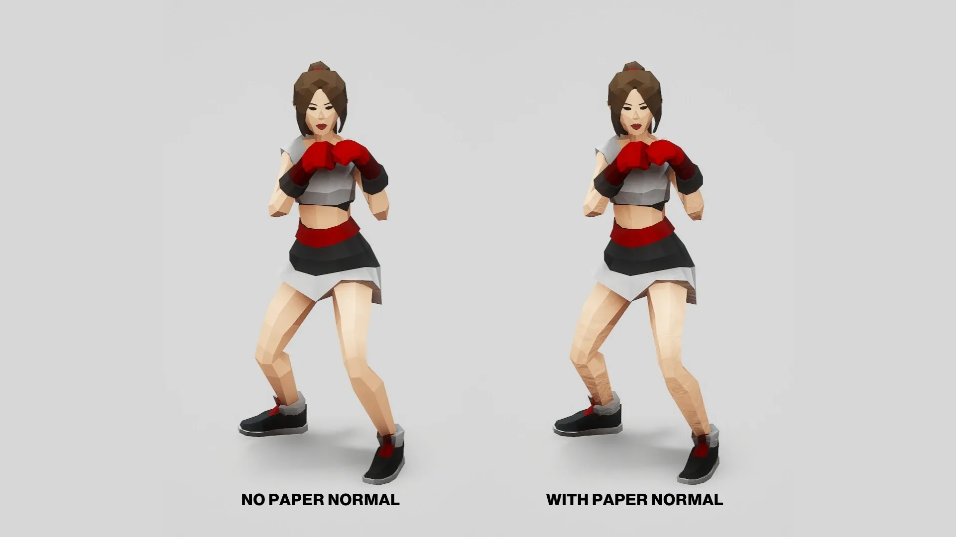 BOXER GIRL - GAME READY LOW POLY STYLE CHARACTER