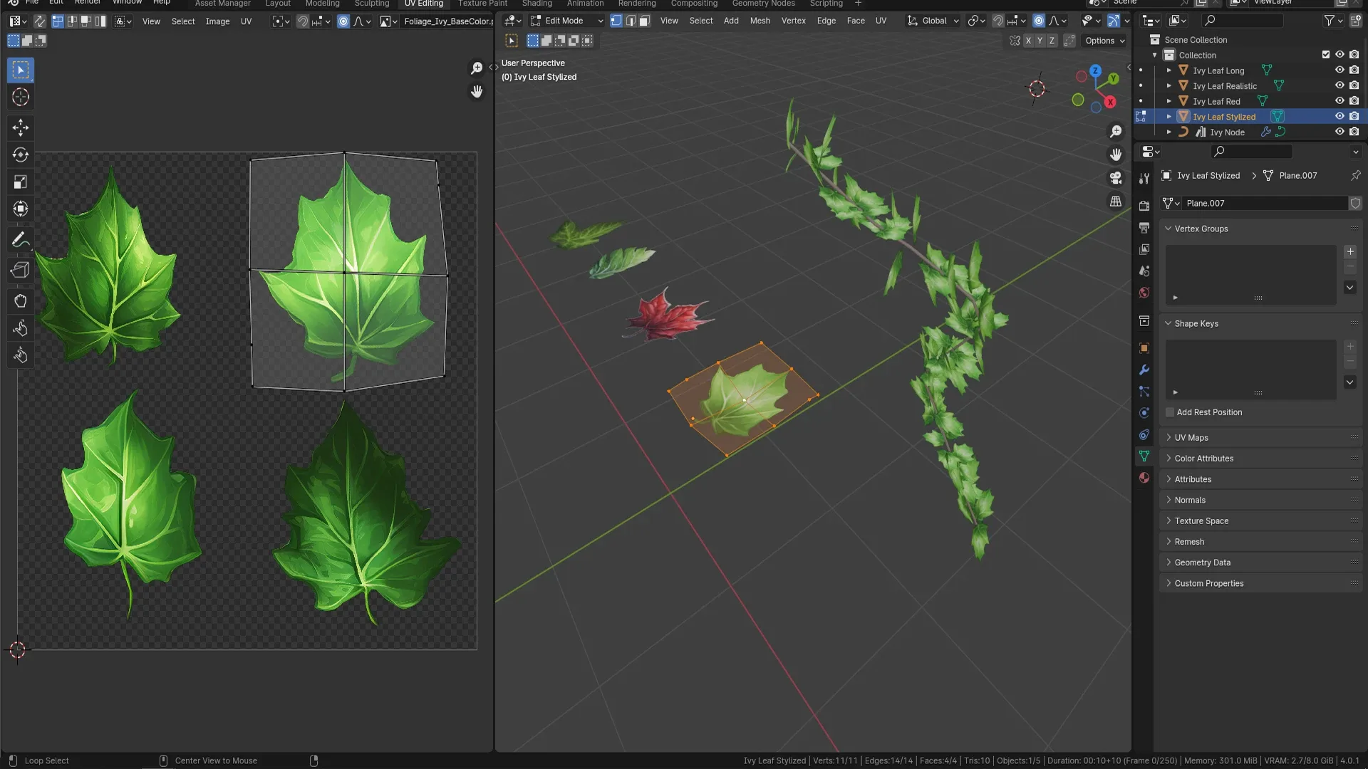 Blender 4 Ivy Foliage Geometry Node