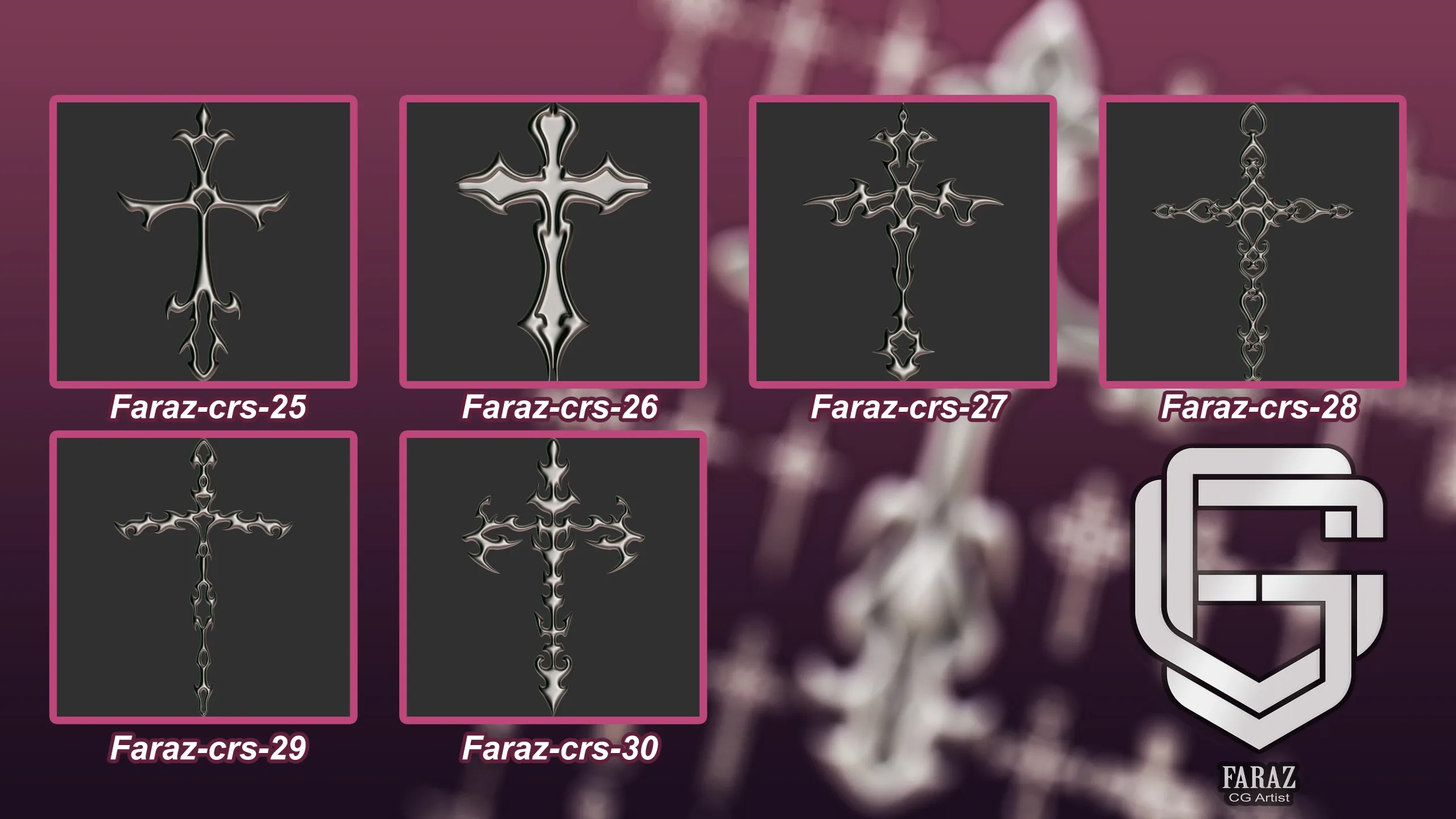30 Christian cross 3D model Vol 4
