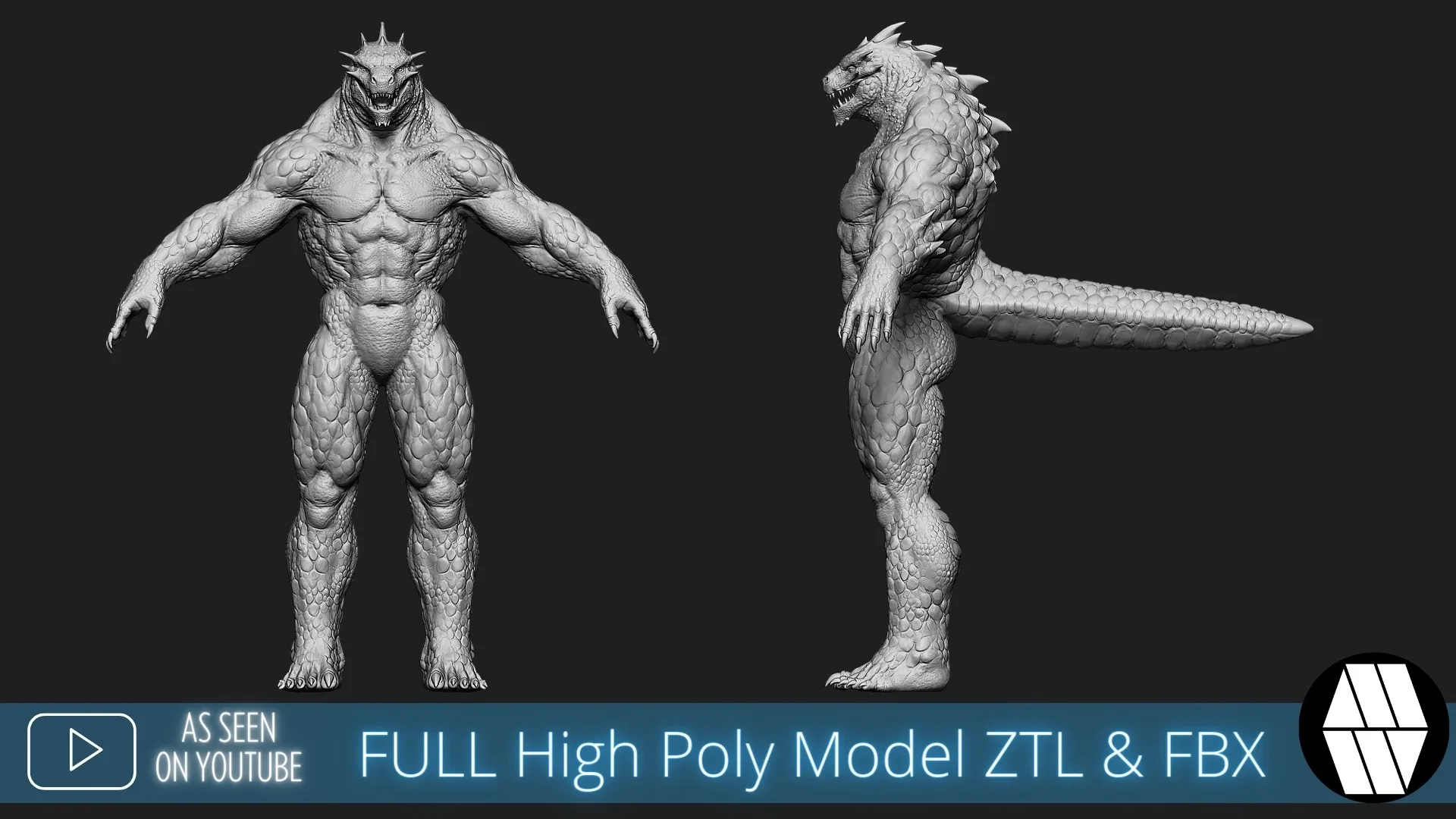 ZBrush Model: Buff-Zilla High Poly ZTL & FBX