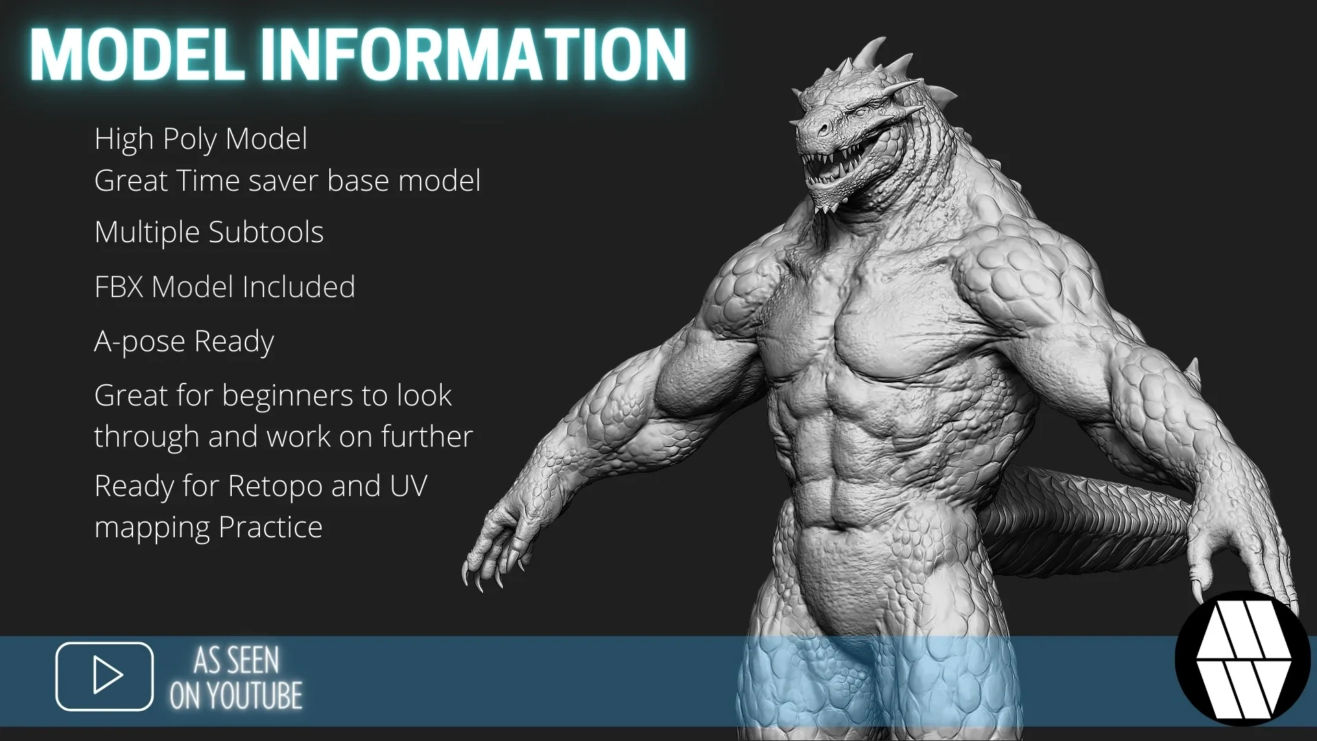 ZBrush Model: Buff-Zilla High Poly ZTL & FBX