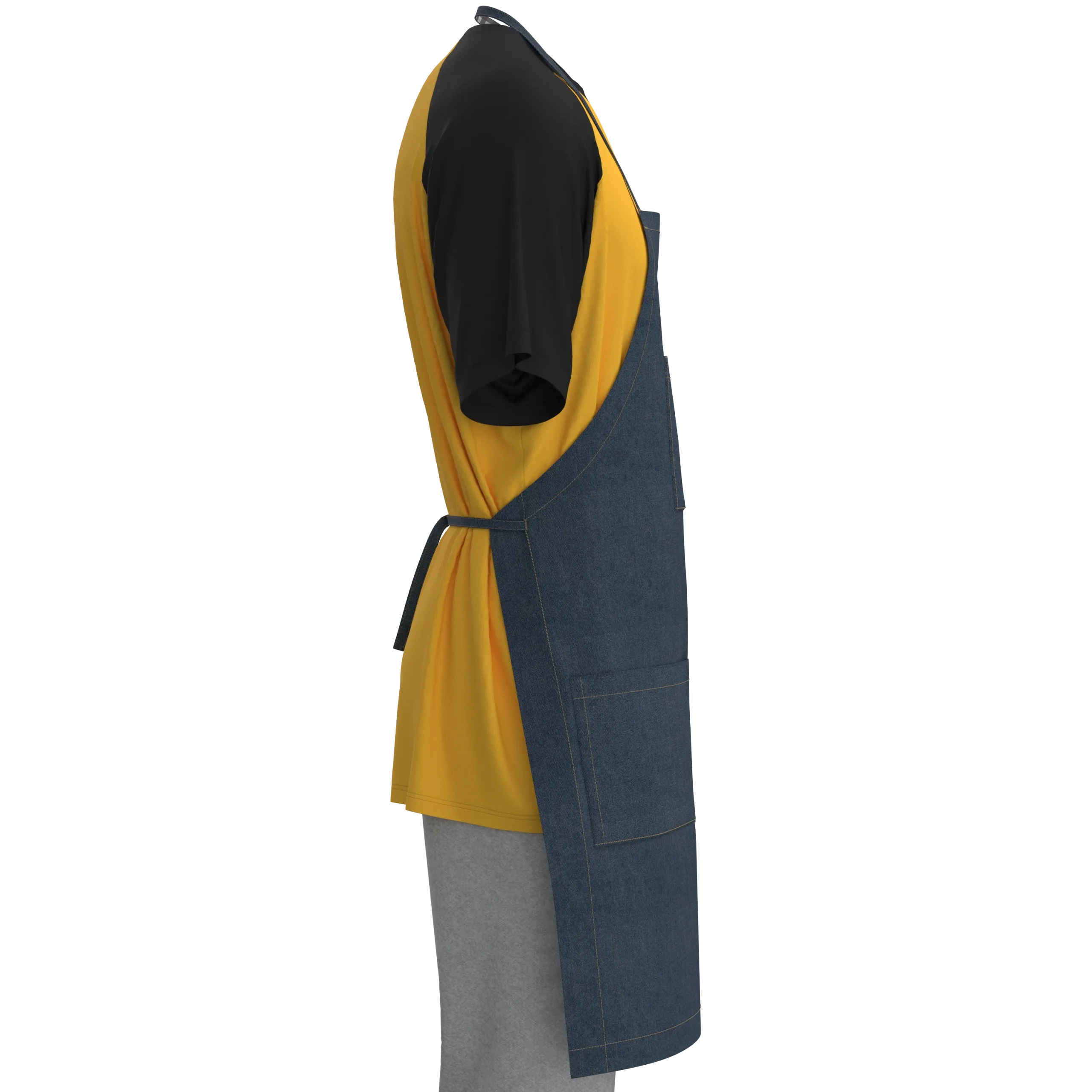 Denim Chef Apron ,marvelous designer,clo3d