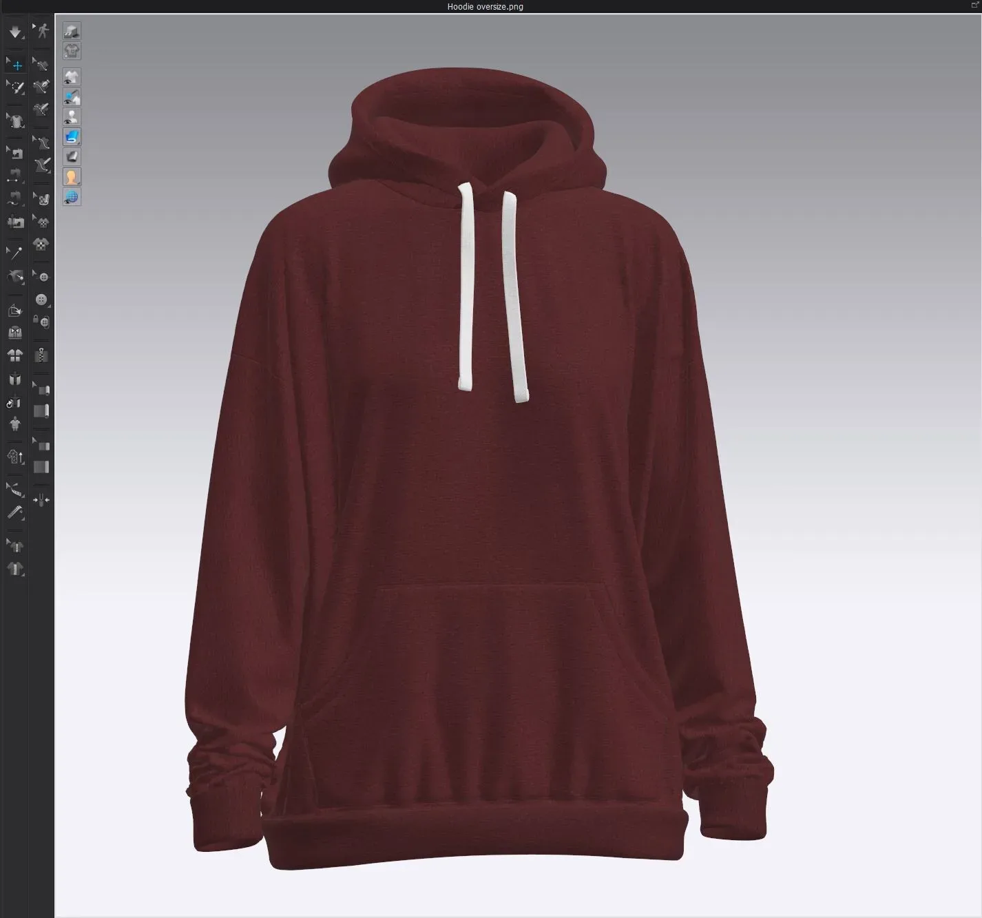 Hoodie oversize, marvelous designer,clo3d