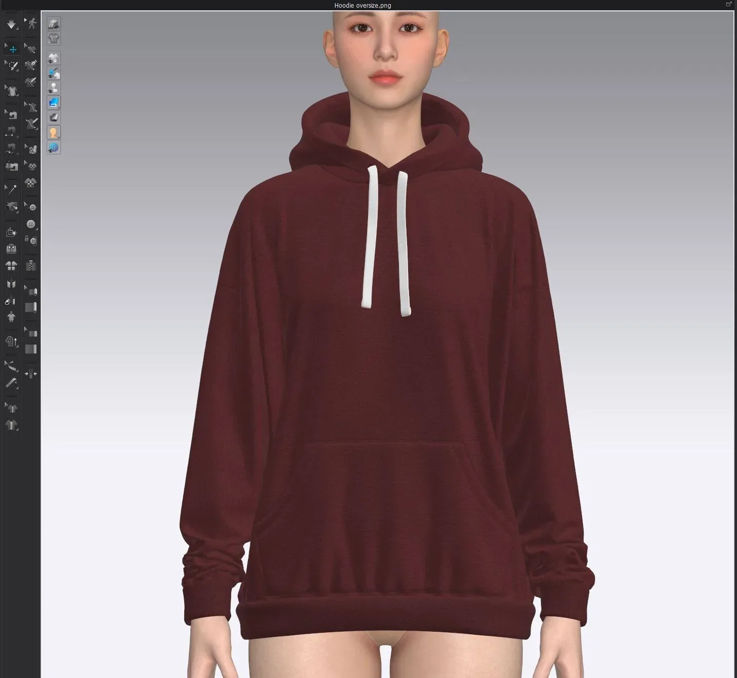 Hoodie oversize, marvelous designer,clo3d