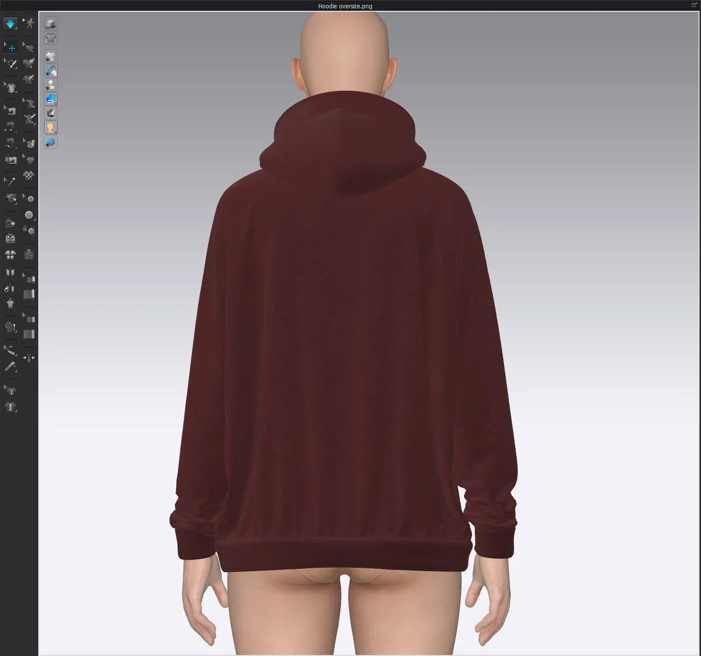 Hoodie oversize, marvelous designer,clo3d