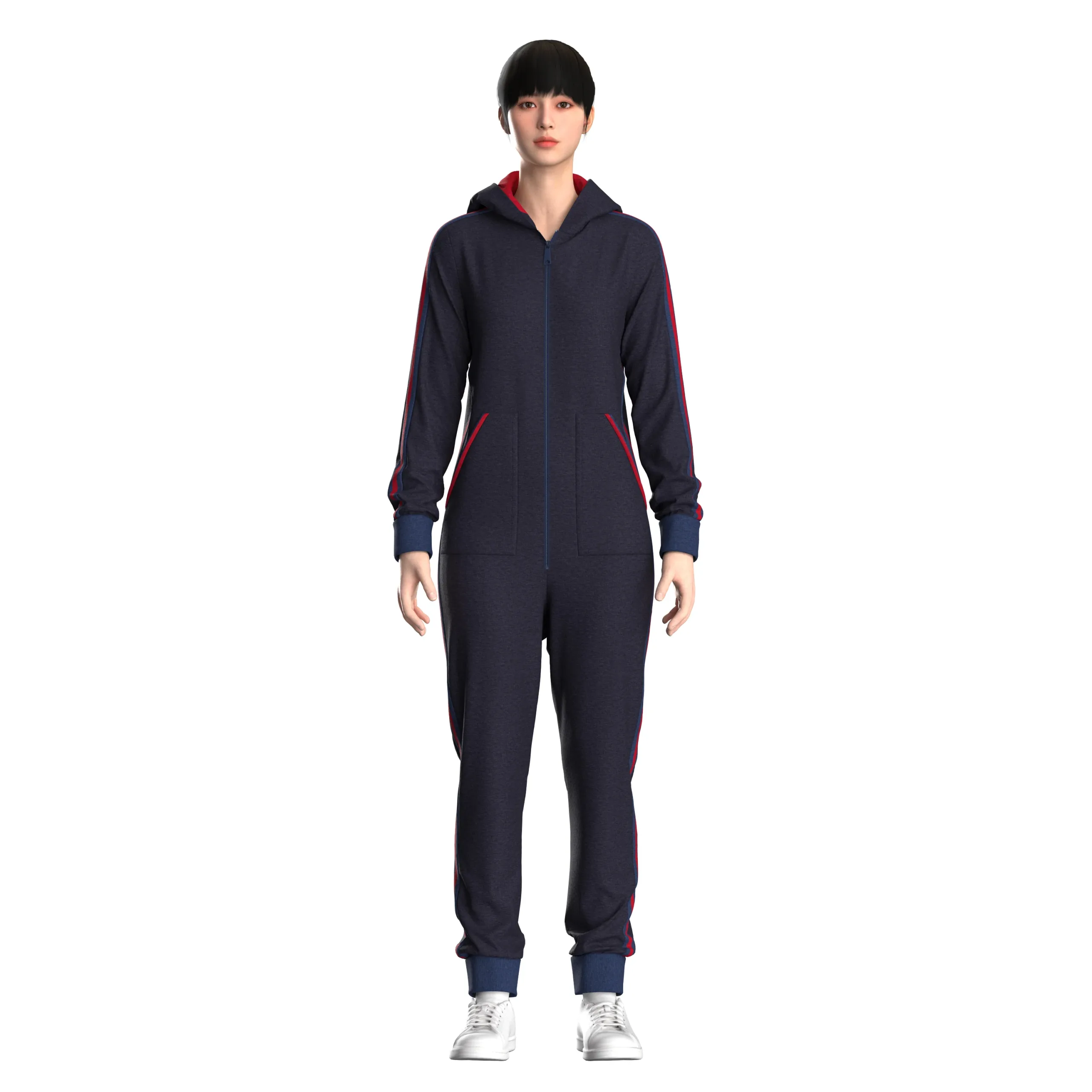 Women Hooded Jumpsuit, marvelous designer,clo3d