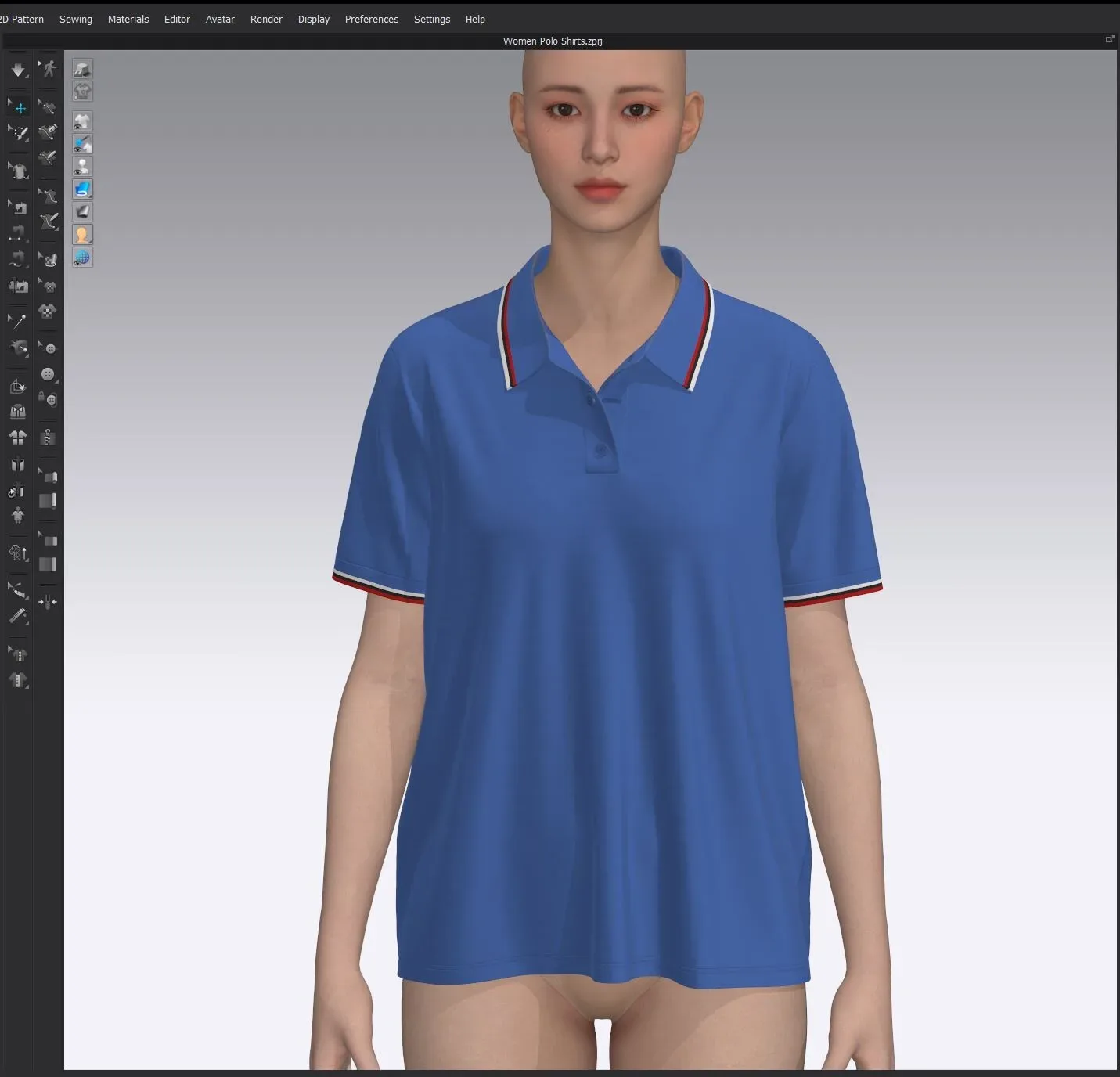 Women Polo Shirts, marvelous designer,clo3d