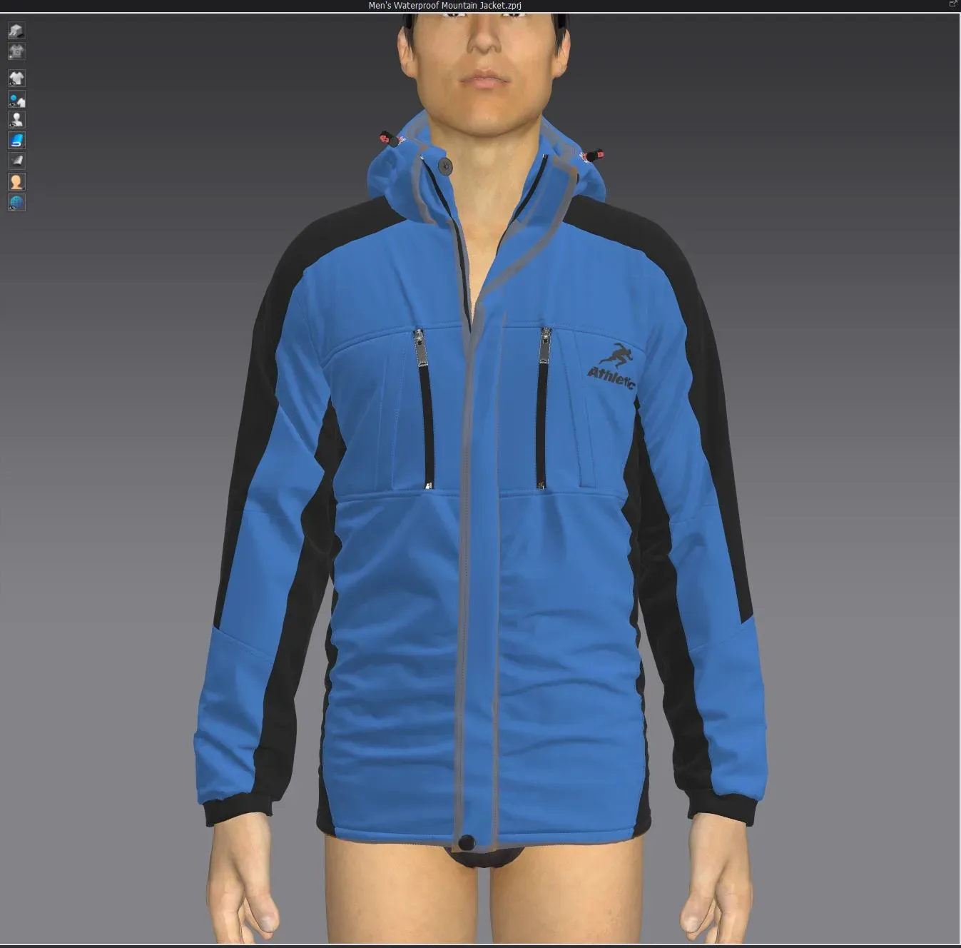 Men's Waterproof Mountain Jacket , marvelous designer,clo3d