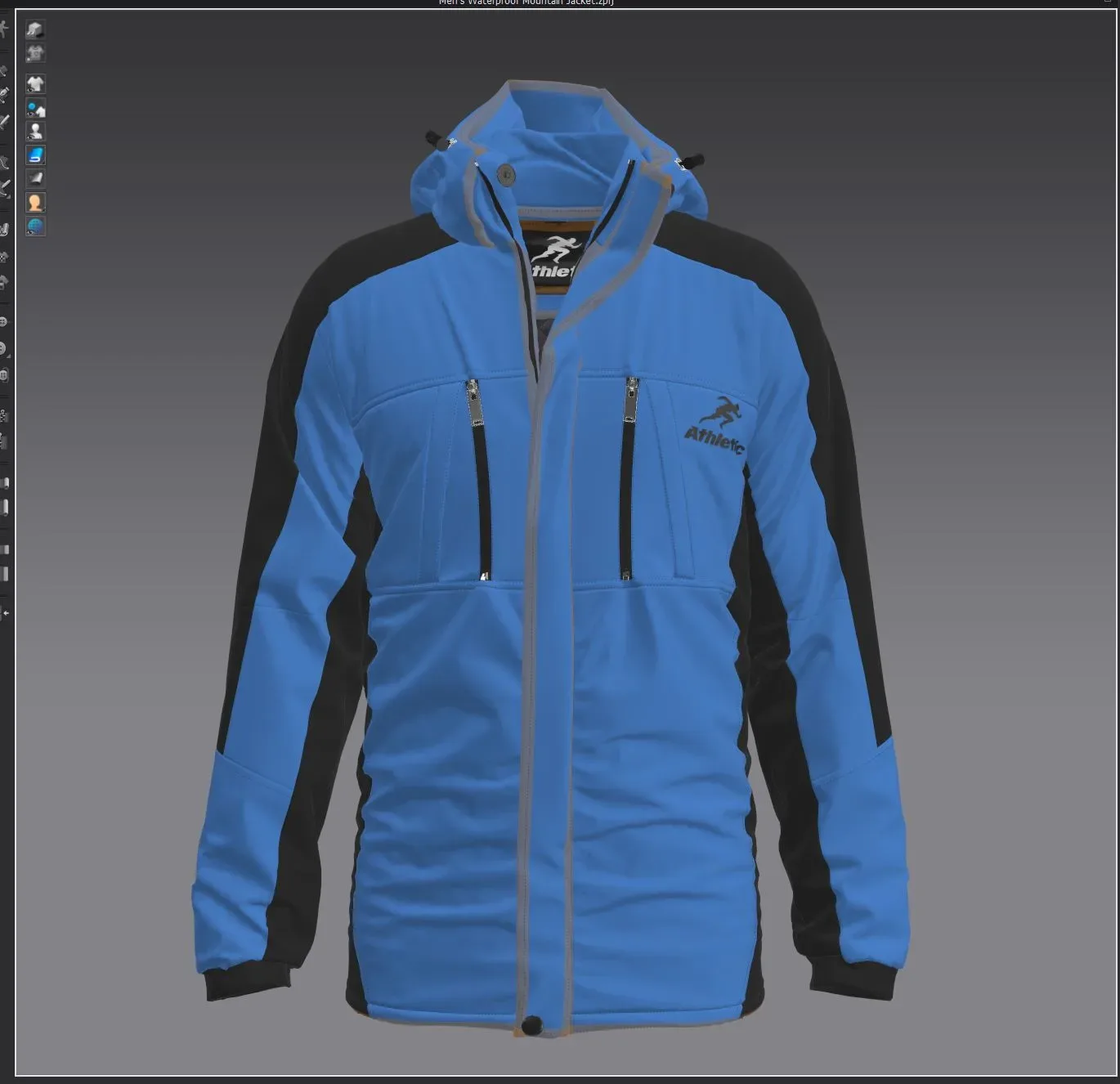 Men's Waterproof Mountain Jacket , marvelous designer,clo3d