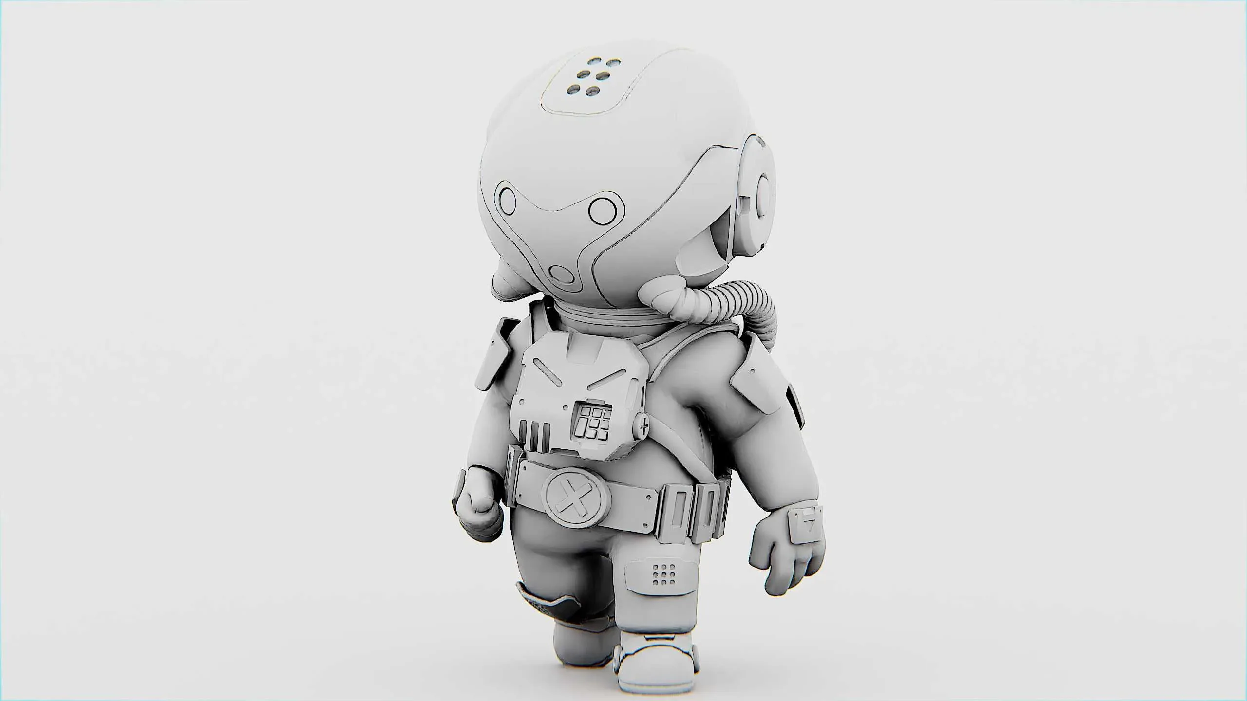 Toon Astronaut K-2500 Auto-Rig Pro Rigged For Mixamo, Unreal Engine Unity