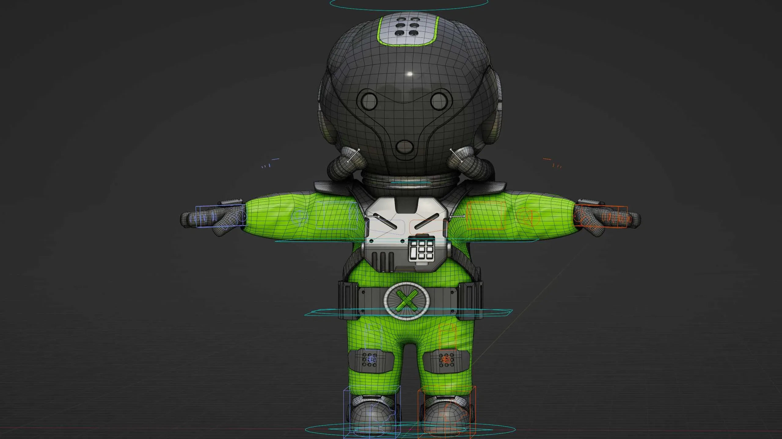 Toon Astronaut K-2500 Auto-Rig Pro Rigged For Mixamo, Unreal Engine Unity