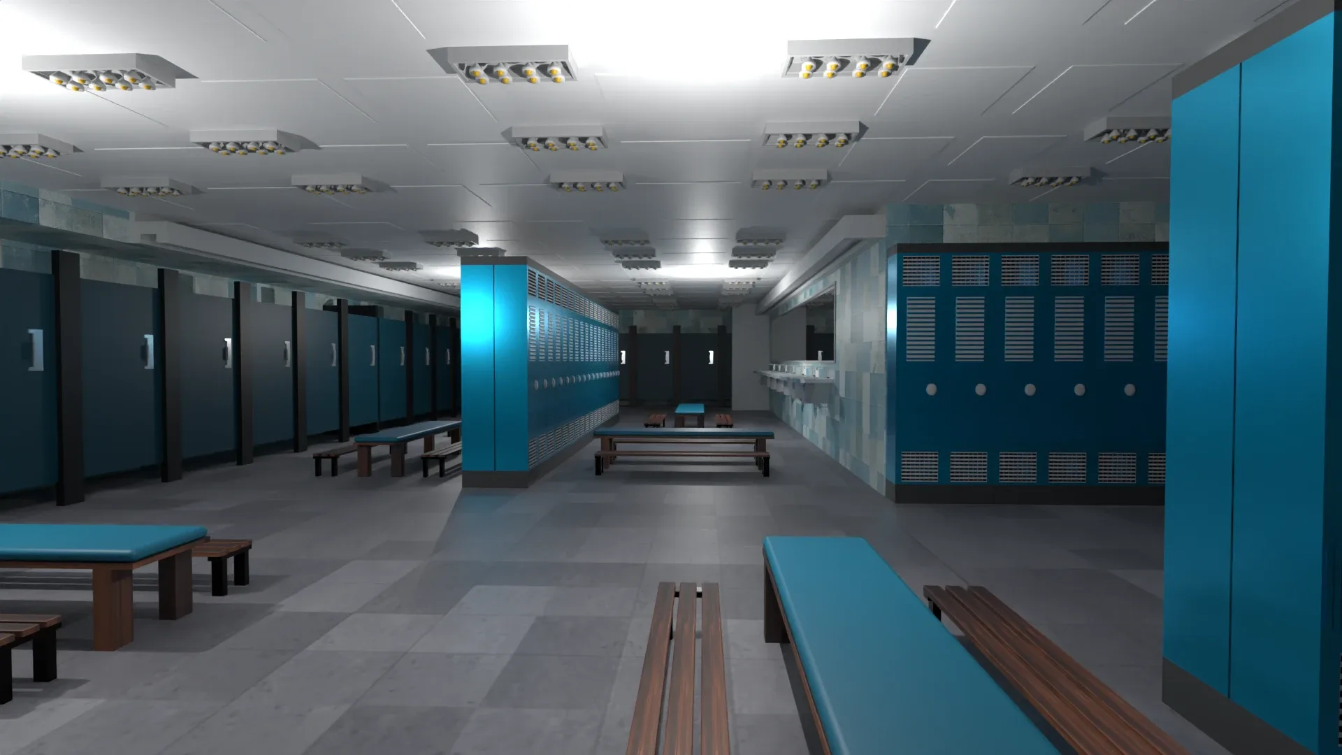 Modern Gym Locker Room