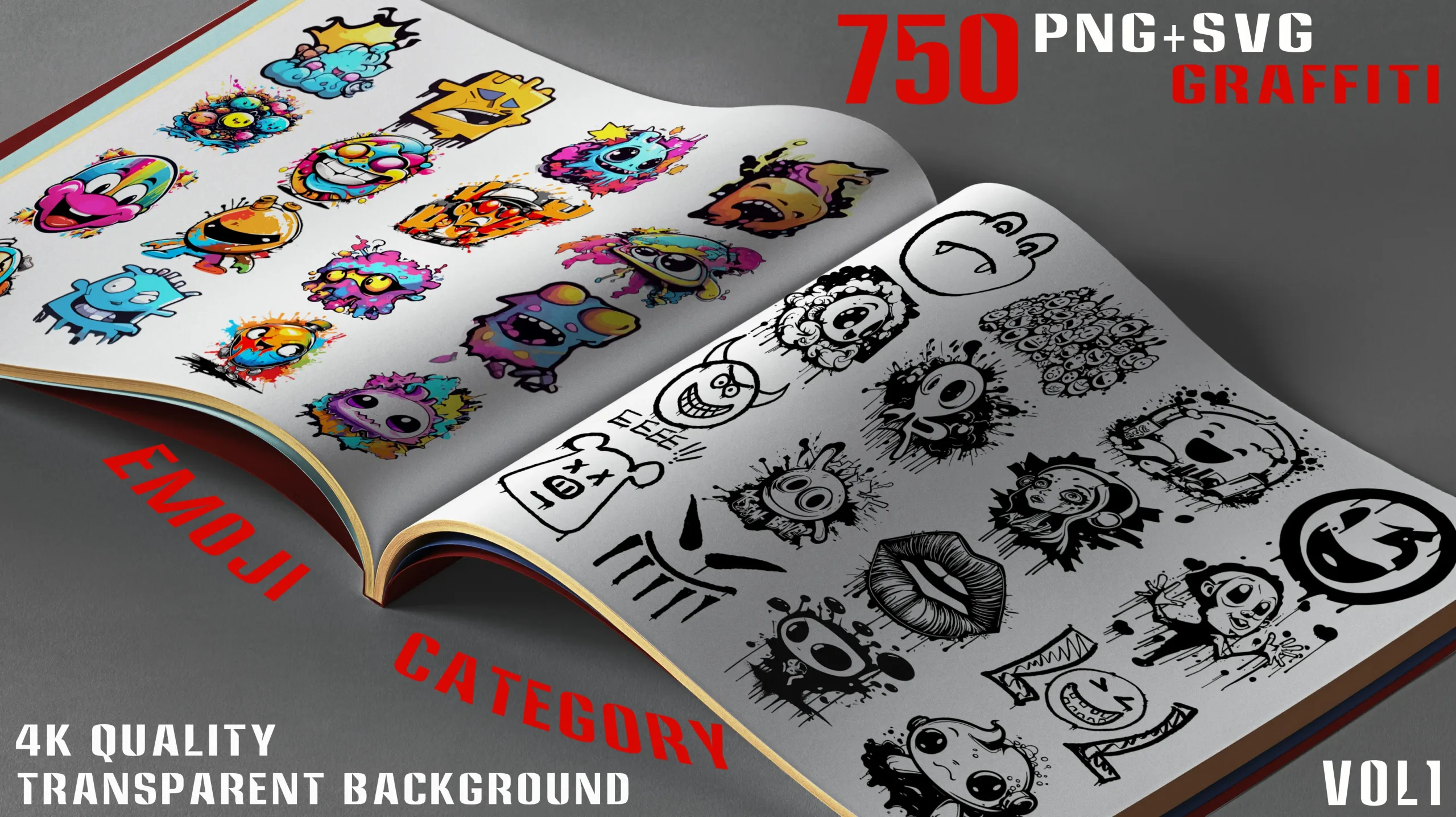 750 PNG-SVG Graffiti - Vol.1