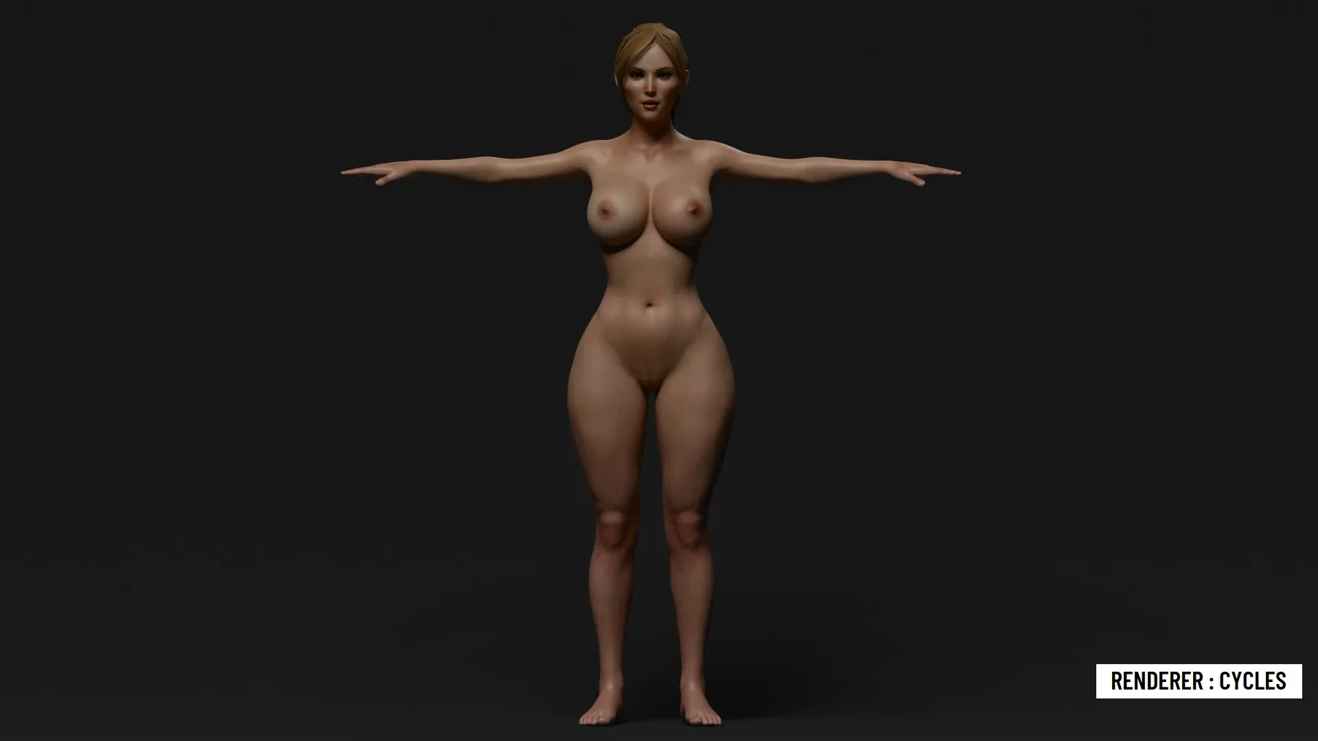 Realistic Beautiful Woman Nude Rigged - Calista