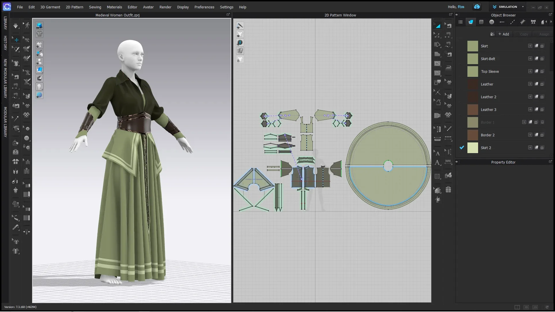 Medieval Women Outfit - Marvelous Designer / Clo3D , High & Low Poly+ Free Tutorial