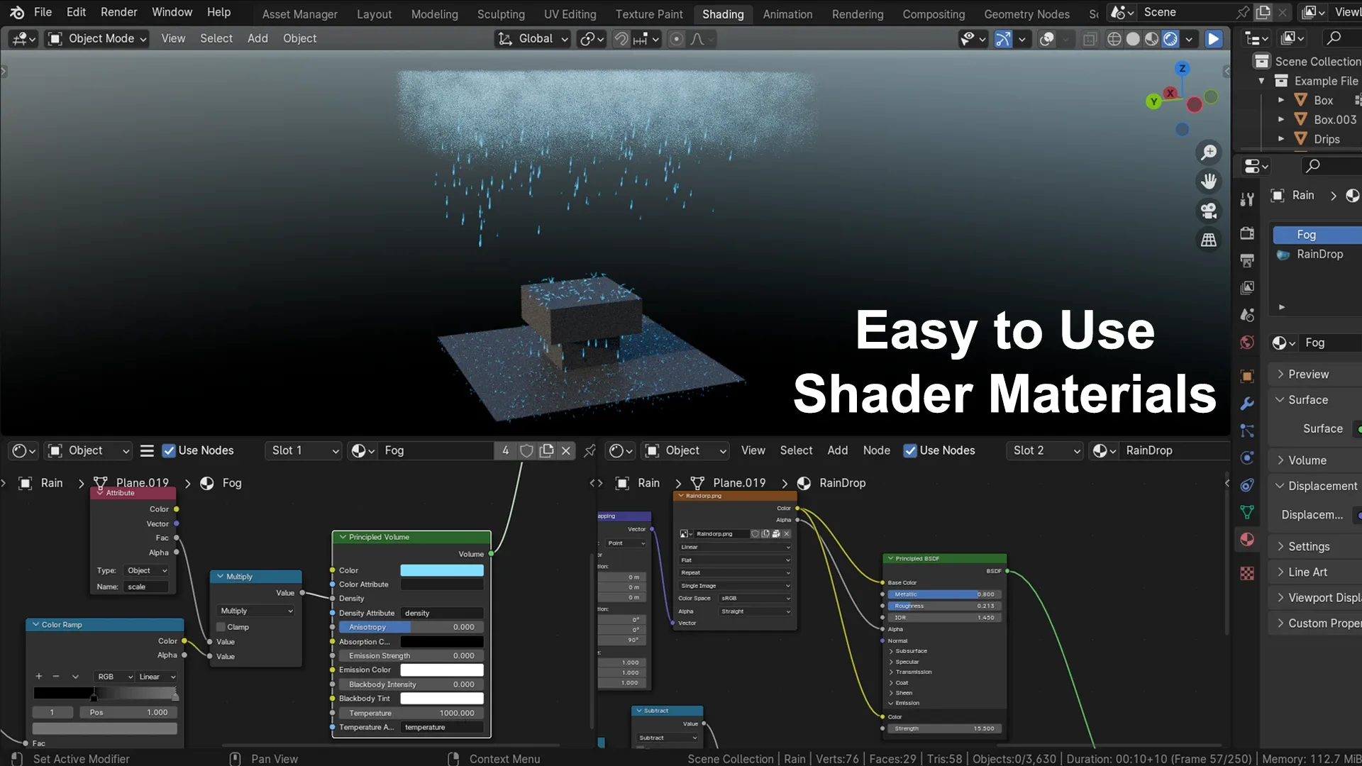 Blender 4 Procedural Rain Geometry Node Pack