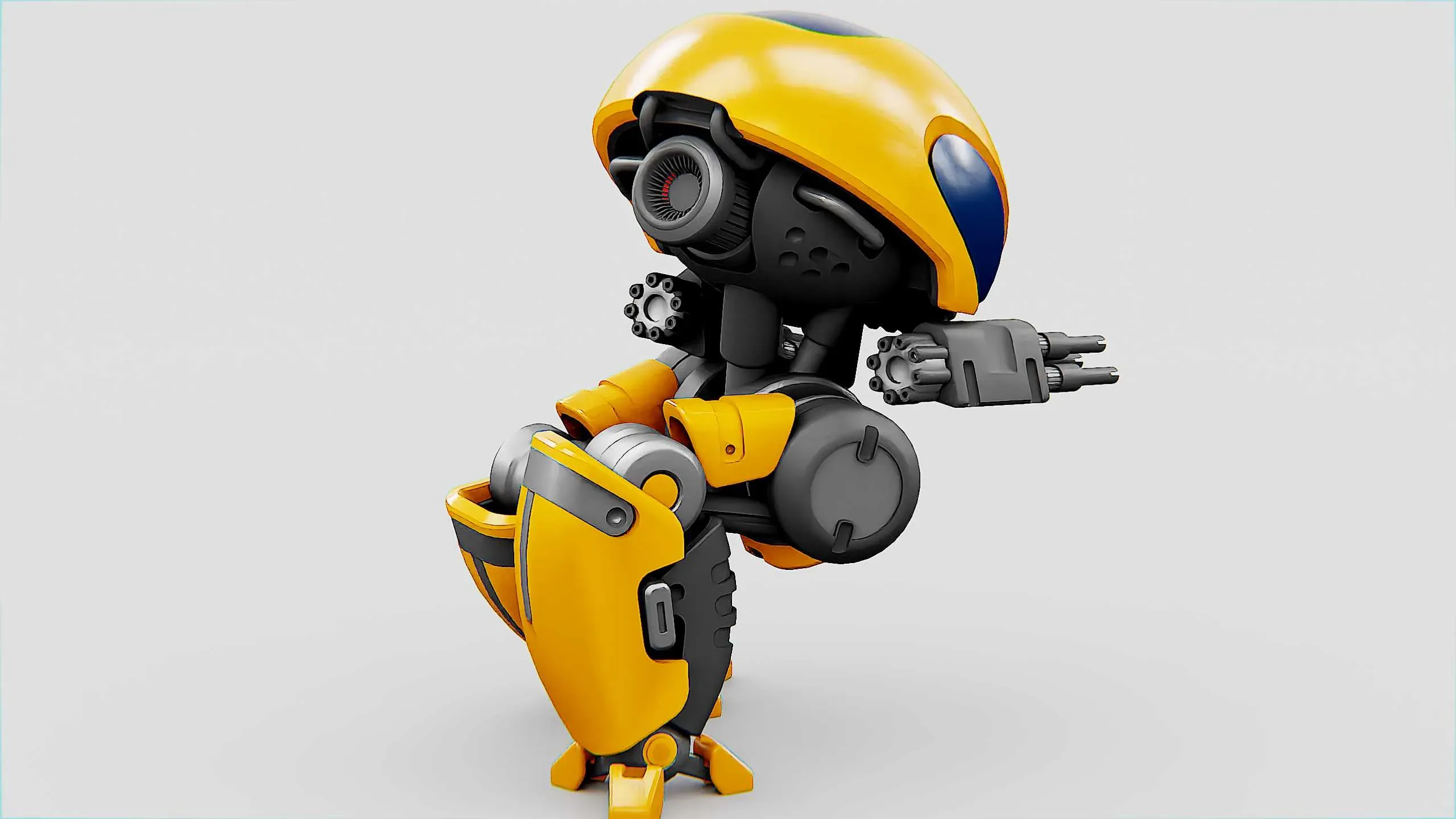 Military Bot M-3000 Auto-Rig Pro Rigged For Mixamo, Unreal Engine Unity