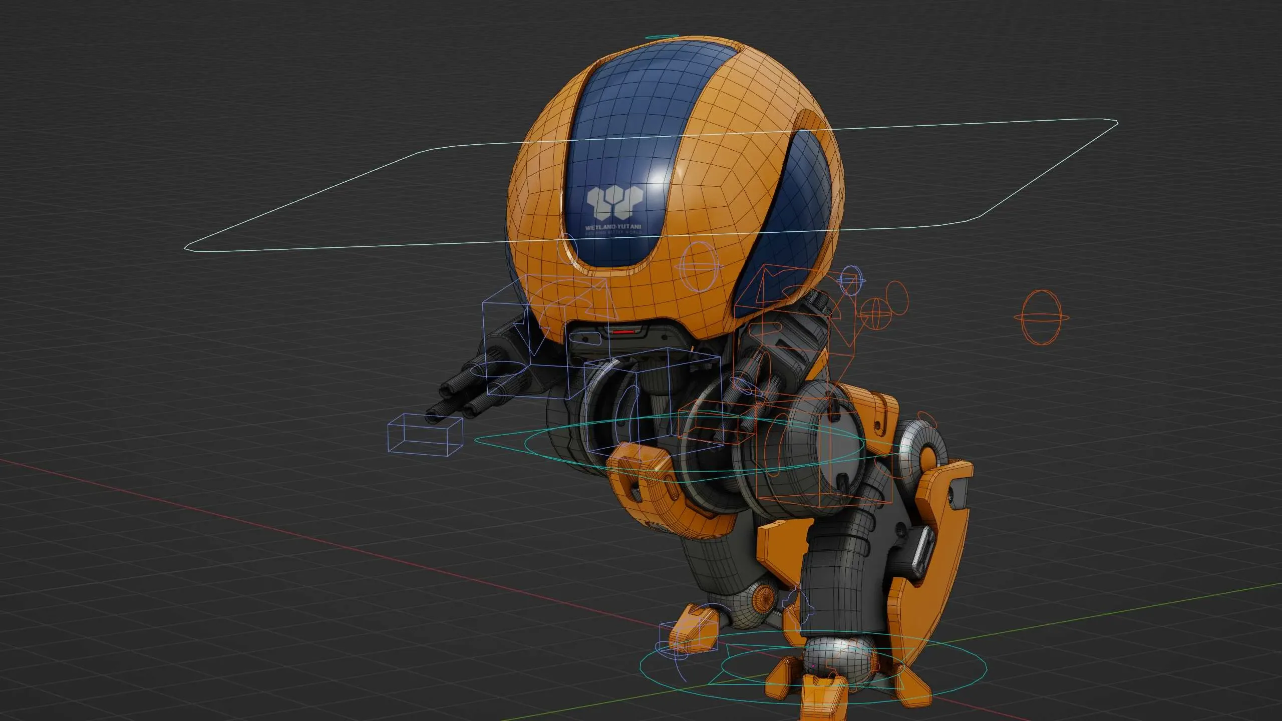 Military Bot M-3000 Auto-Rig Pro Rigged For Mixamo, Unreal Engine Unity