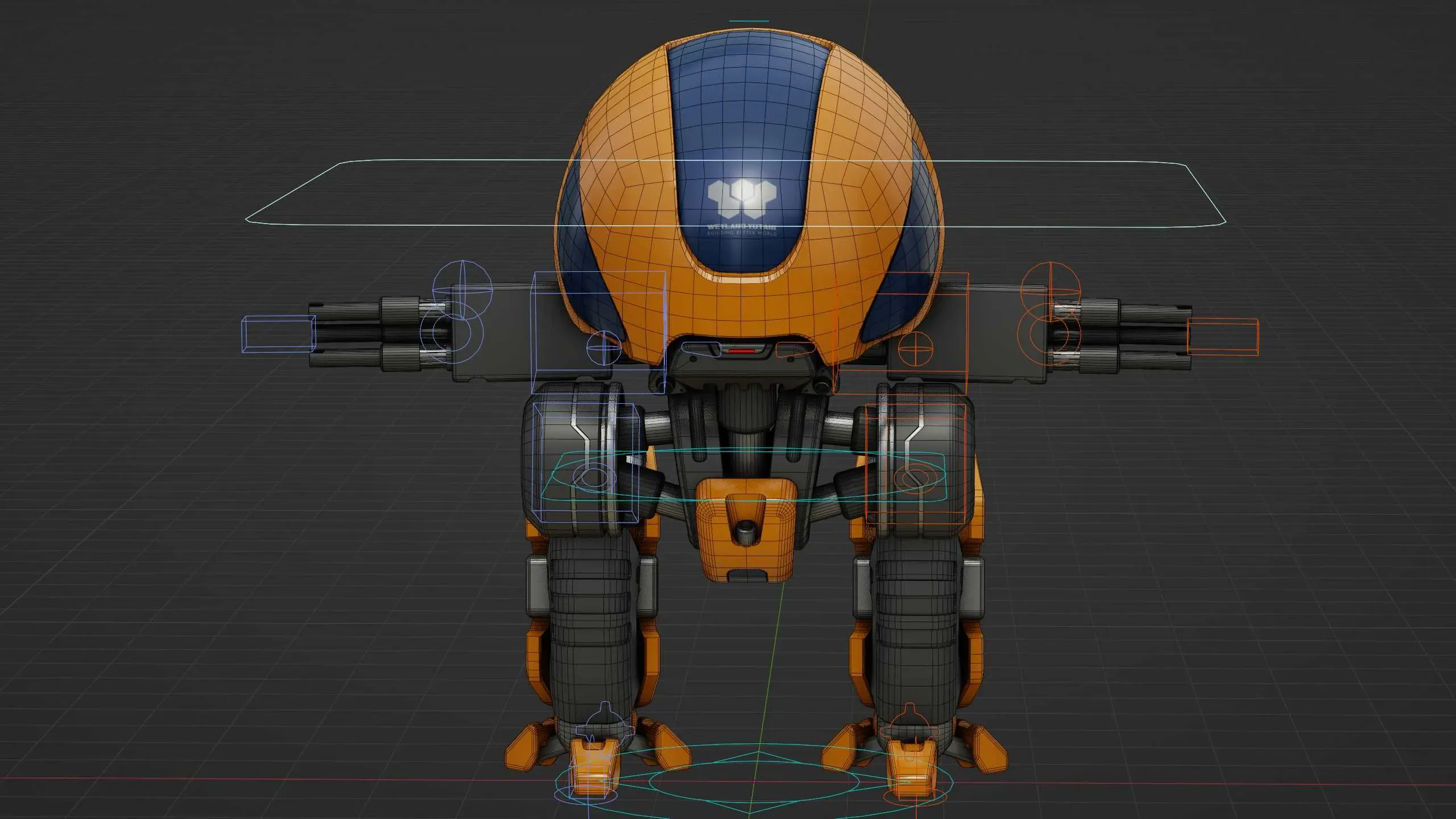 Military Bot M-3000 Auto-Rig Pro Rigged For Mixamo, Unreal Engine Unity