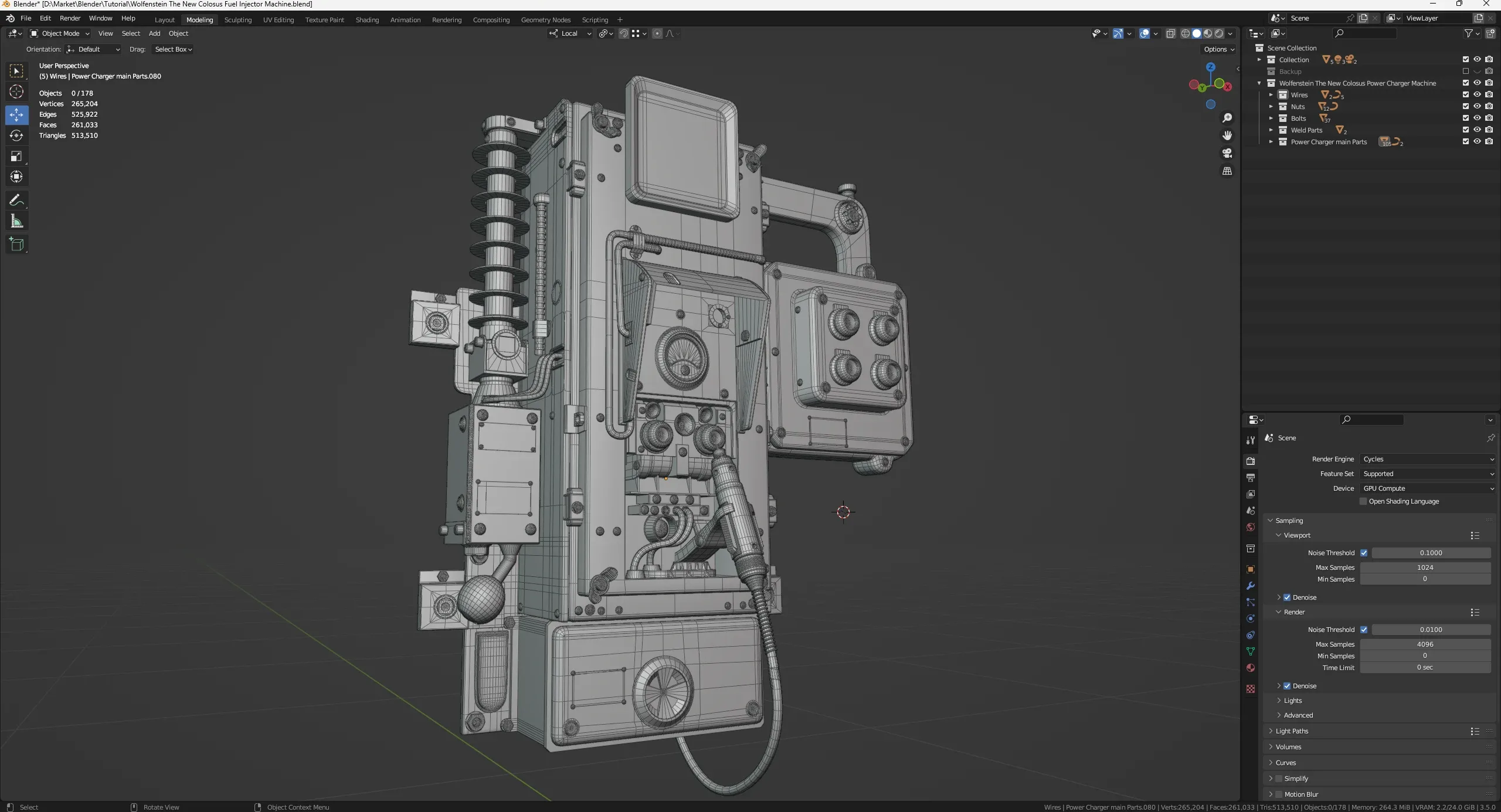 Modeling Optimized Sci-fi Power Charger Machine in Blender